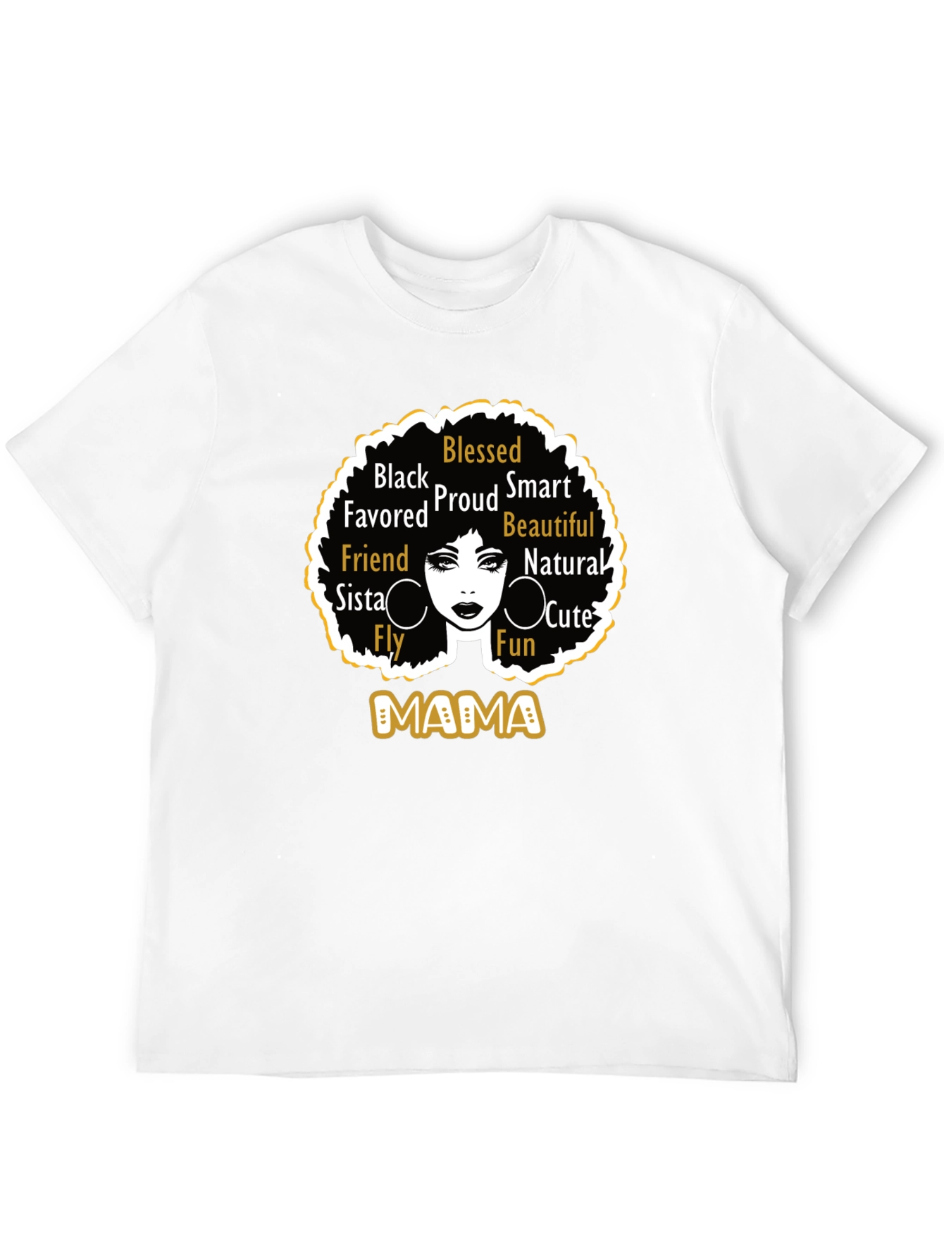 Black Mama Graphic Tee - Blessed Proud Beautiful