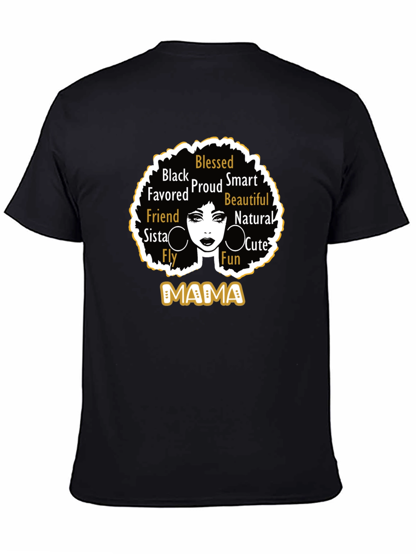 Black Mama Graphic Tee - Blessed Proud Beautiful