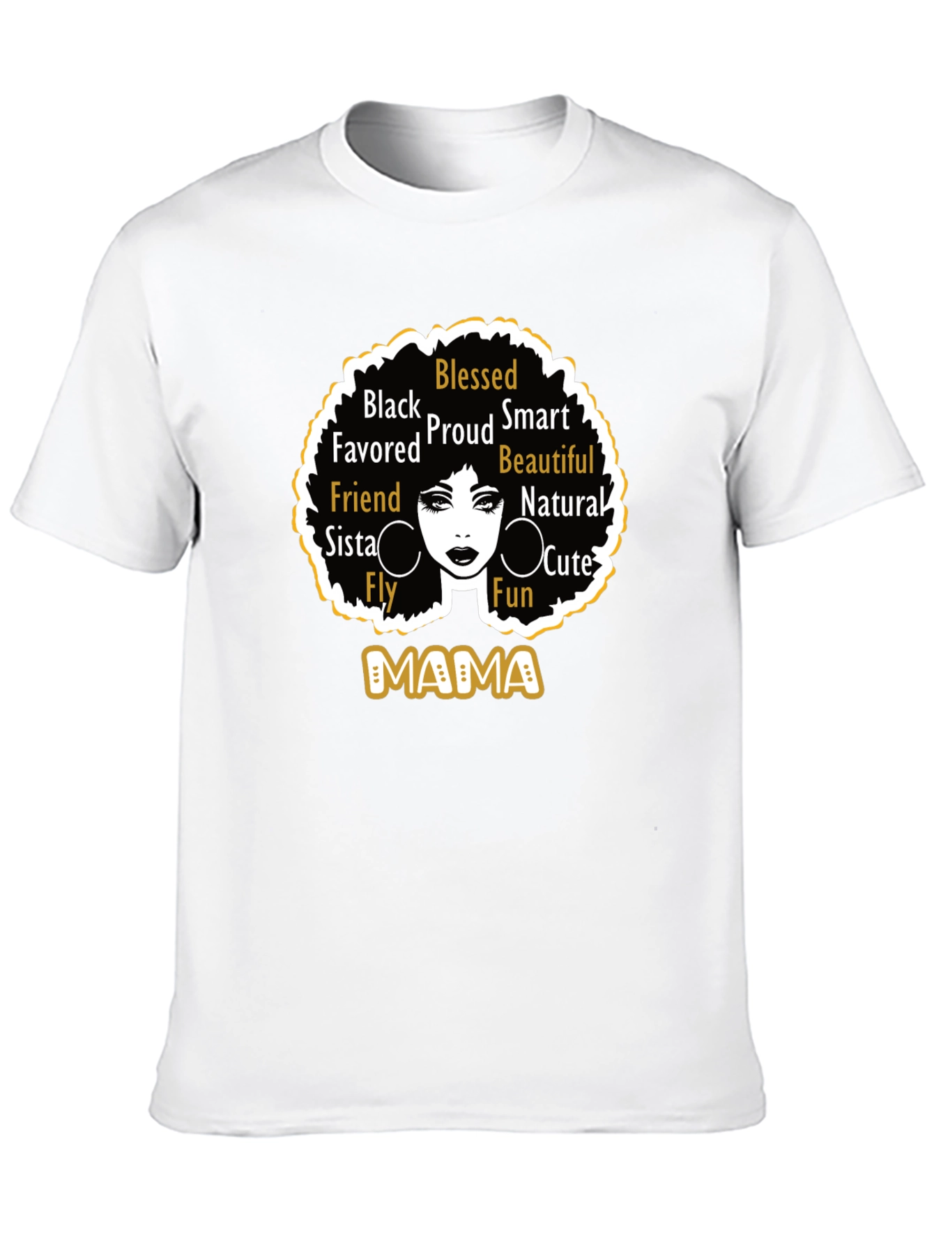 Black Mama Graphic Tee - Blessed Proud Beautiful