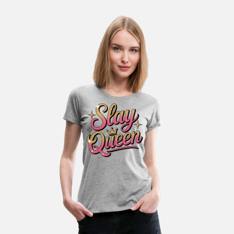 Glittery Stay Queen Typography Design
