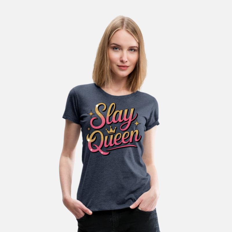 Glittery Stay Queen Typography Design