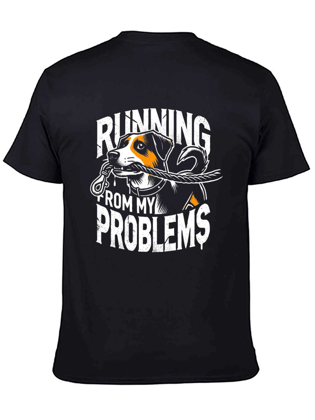 Running From My Problems Dog Graphic T-Shirt