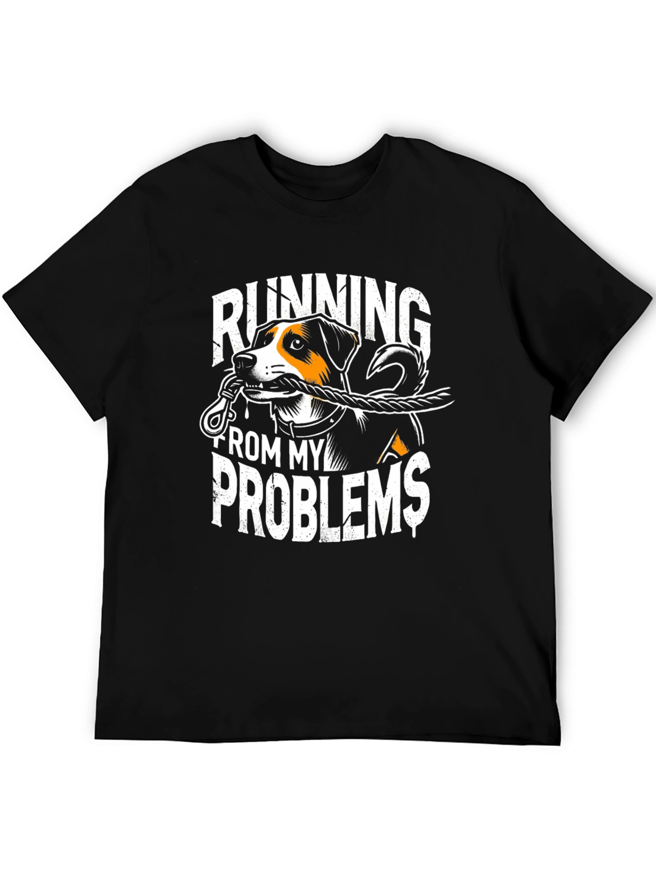 Running From My Problems Dog Graphic T-Shirt