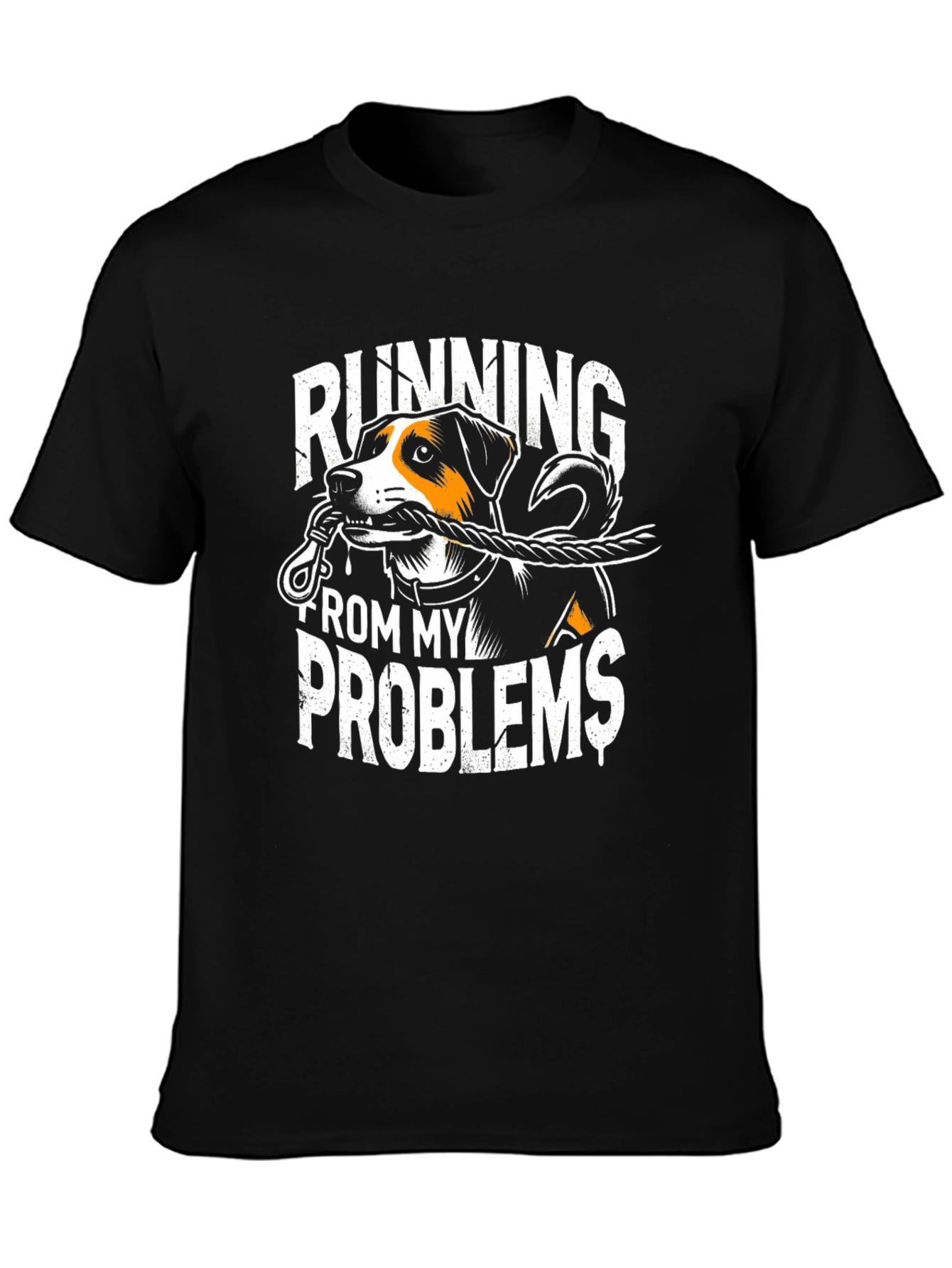 Running From My Problems Dog Graphic T-Shirt