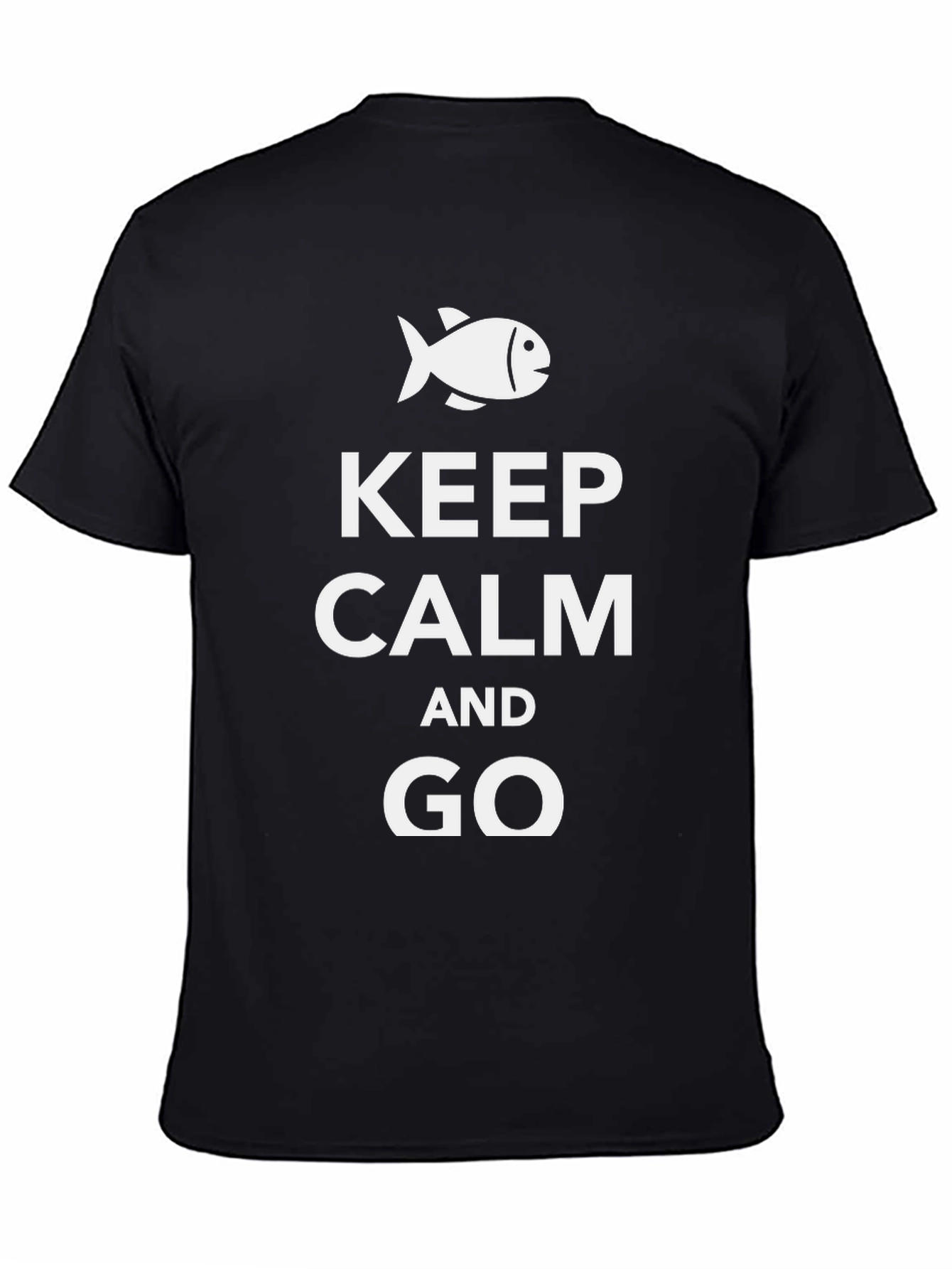 Keep Calm and Go Fishing Black T-Shirt