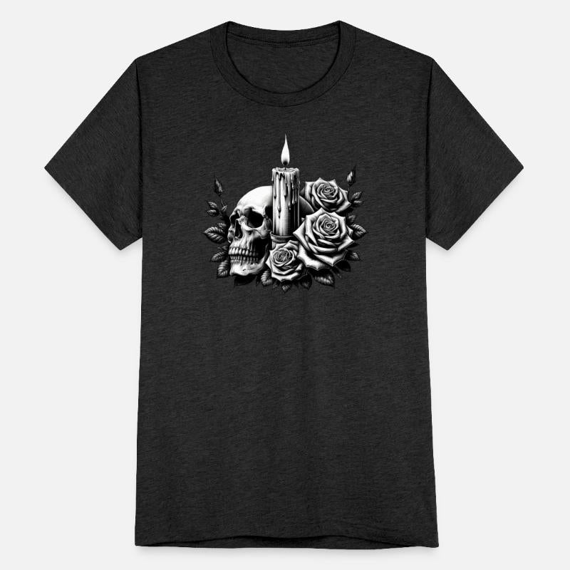 Gothic Skull and Roses Graphic Art
