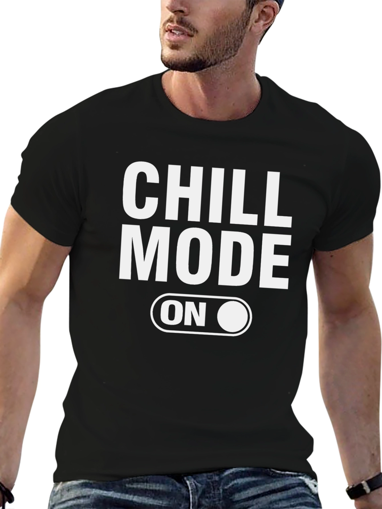 Chill Mode On Graphic Tee - Black Casual T-Shirt