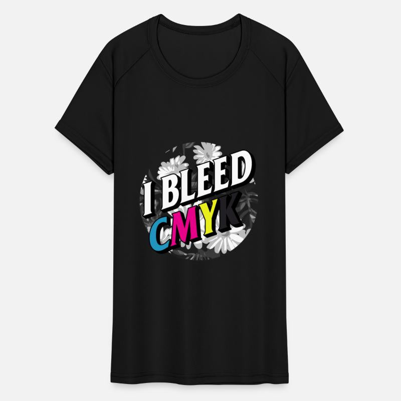 Graphic Designer Shirt, I Bleed CMYK Floral Color