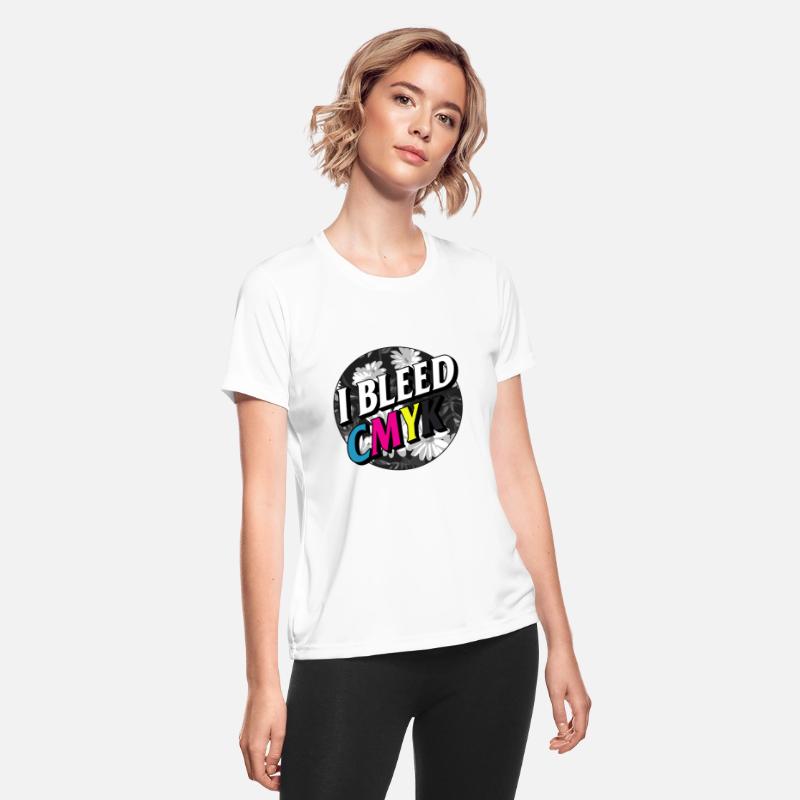 Graphic Designer Shirt, I Bleed CMYK Floral Color