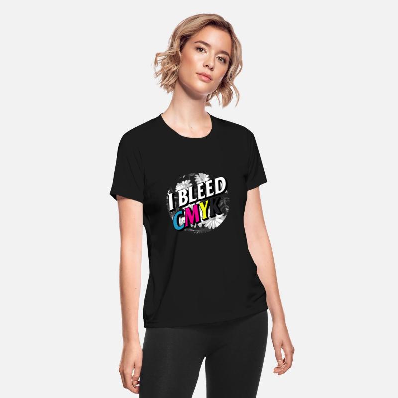 Graphic Designer Shirt, I Bleed CMYK Floral Color
