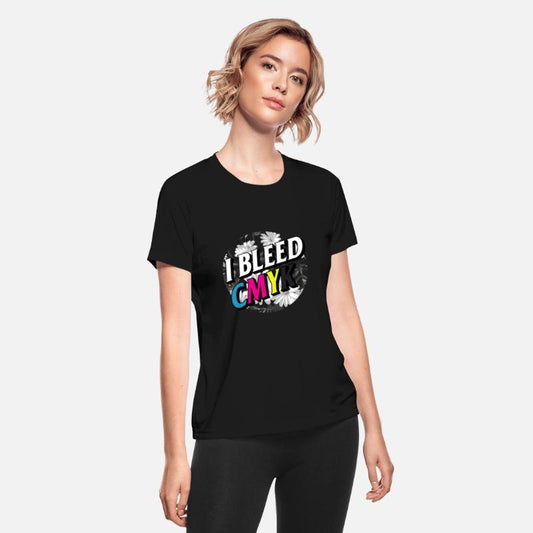 Graphic Designer Shirt, I Bleed CMYK Floral Color