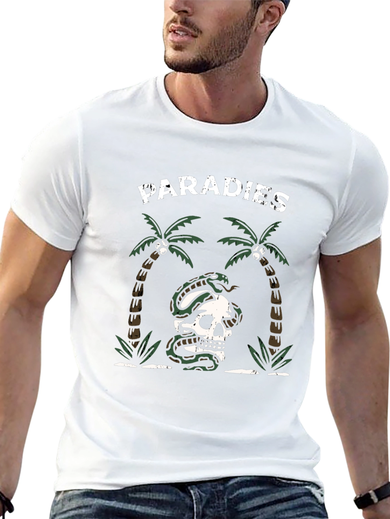Paradise Skull Snake T-Shirt - Tropical Graphic Tee