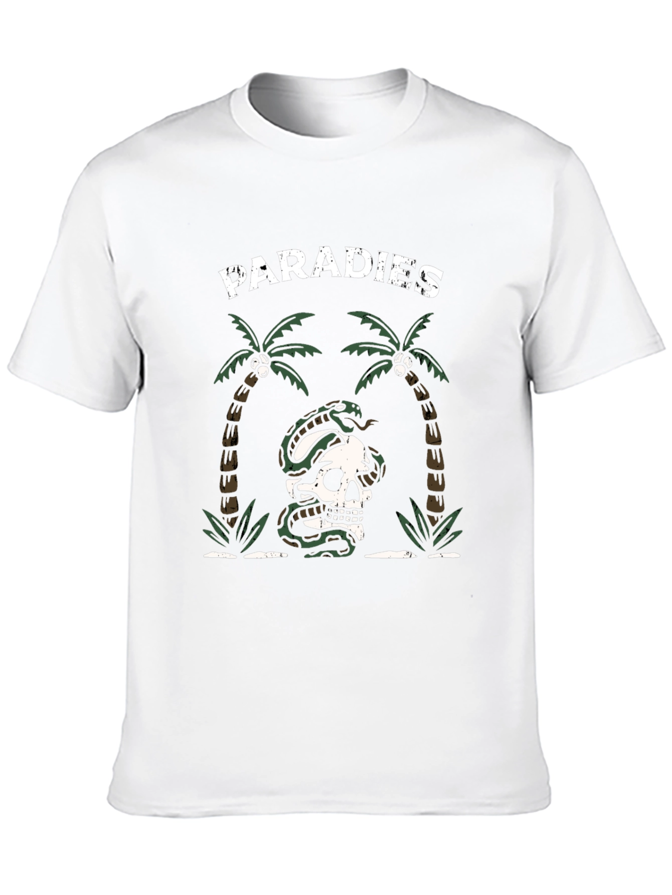 Paradise Skull Snake T-Shirt - Tropical Graphic Tee