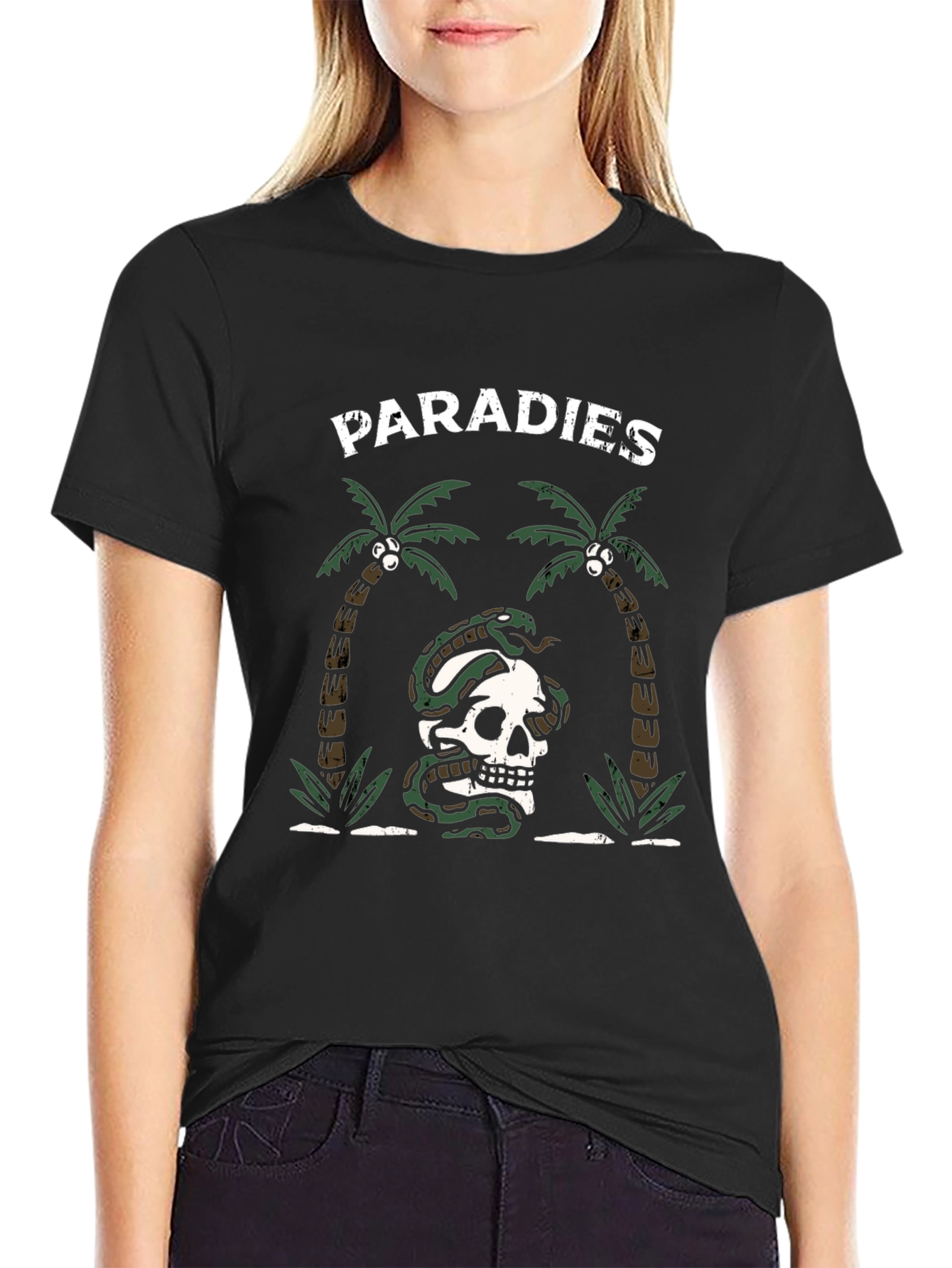 Paradise Skull Snake T-Shirt - Tropical Graphic Tee