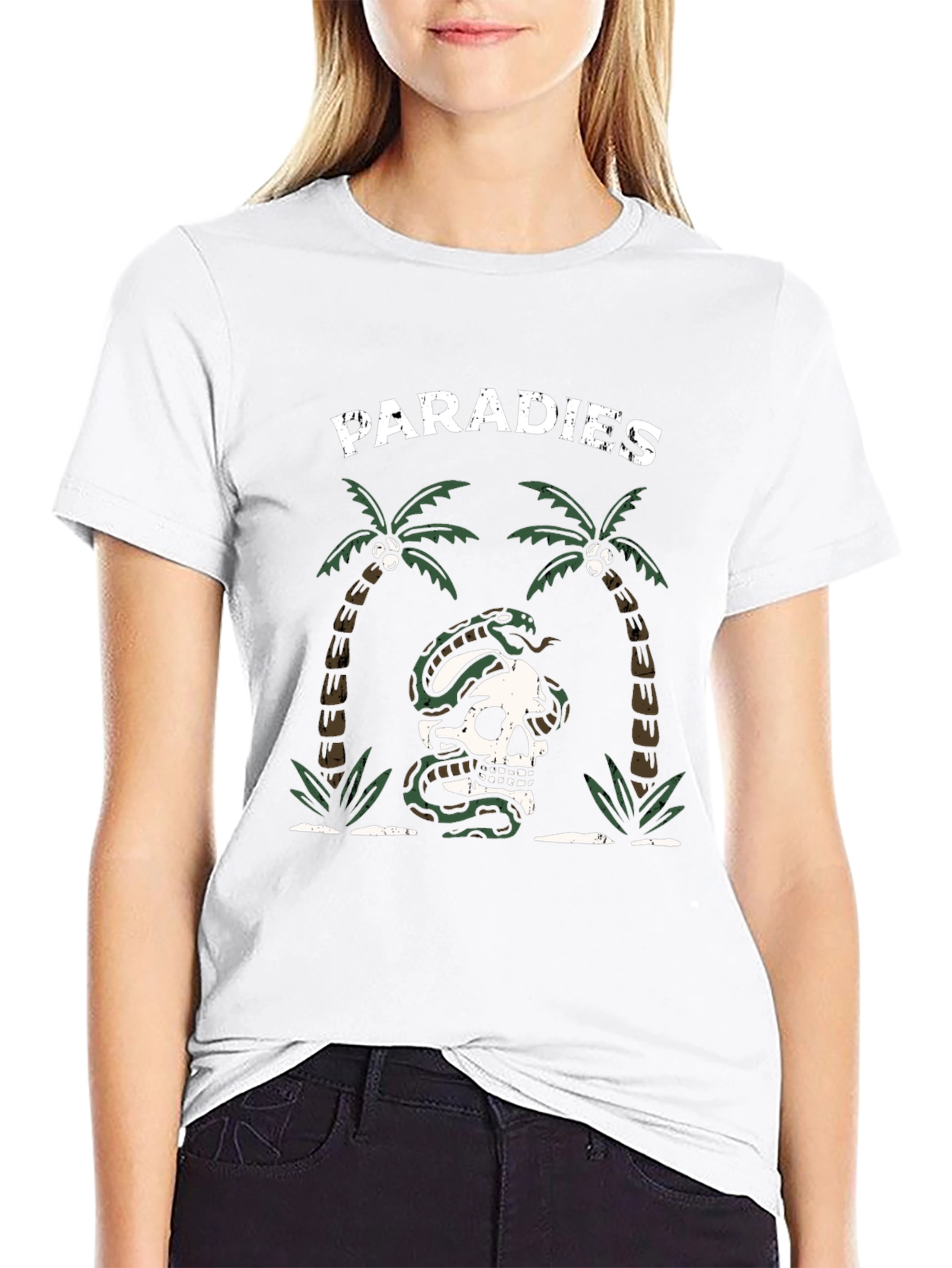 Paradise Skull Snake T-Shirt - Tropical Graphic Tee