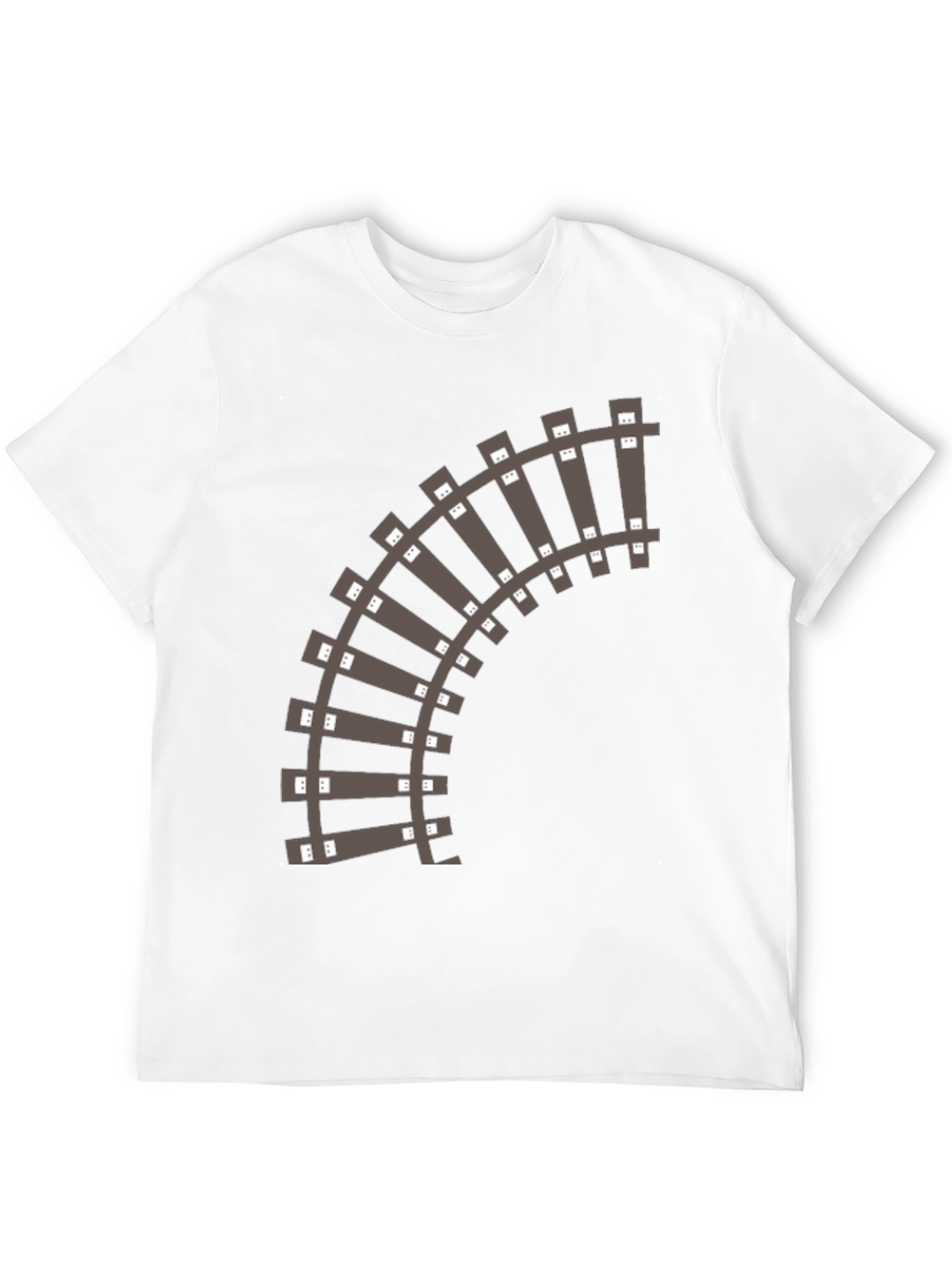 Railroad Track Graphic T-Shirt - Black Cotton Tee