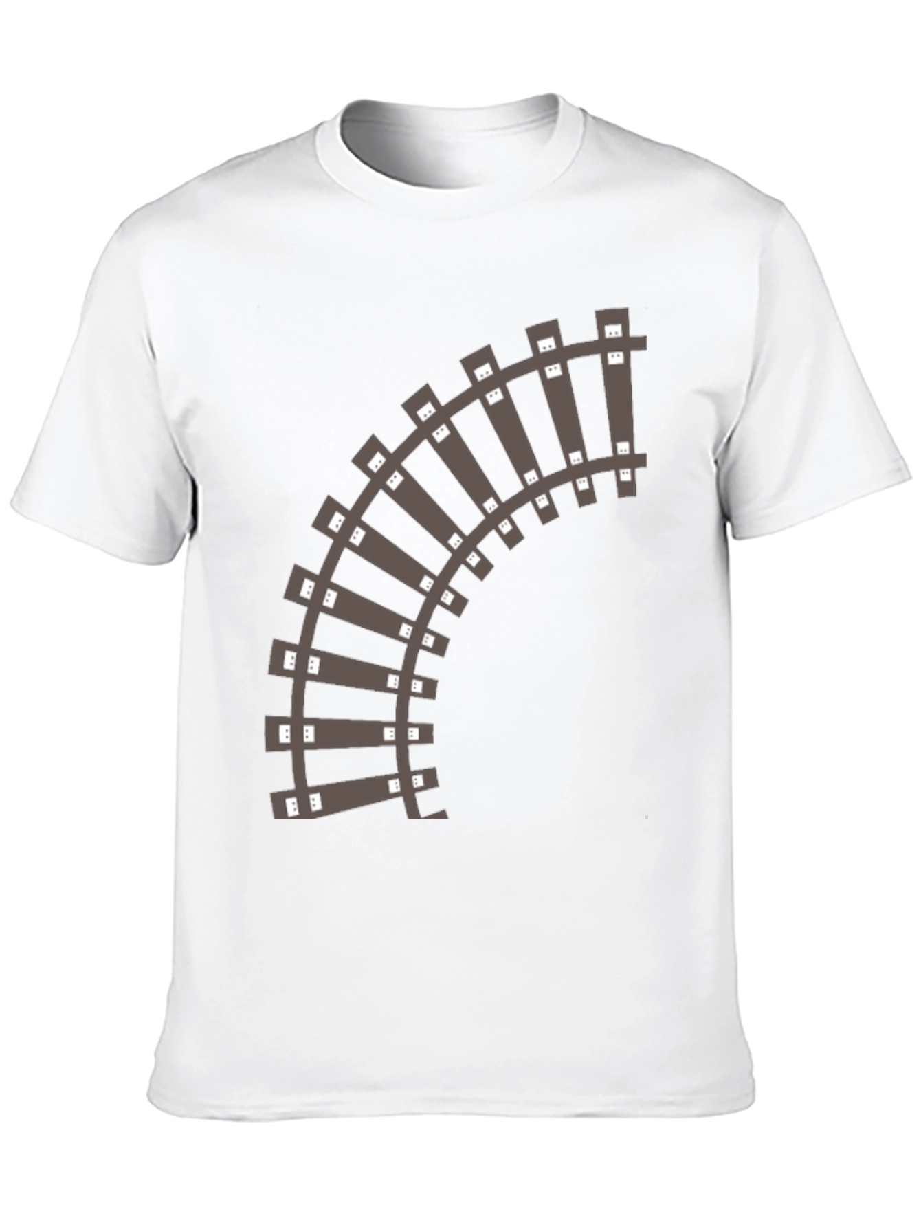 Railroad Track Graphic T-Shirt - Black Cotton Tee