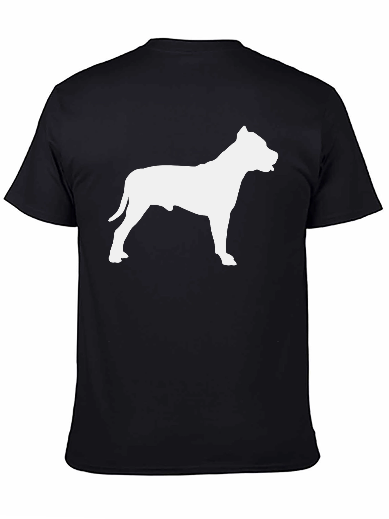 Pitbull Dog Silhouette Black T-Shirt
