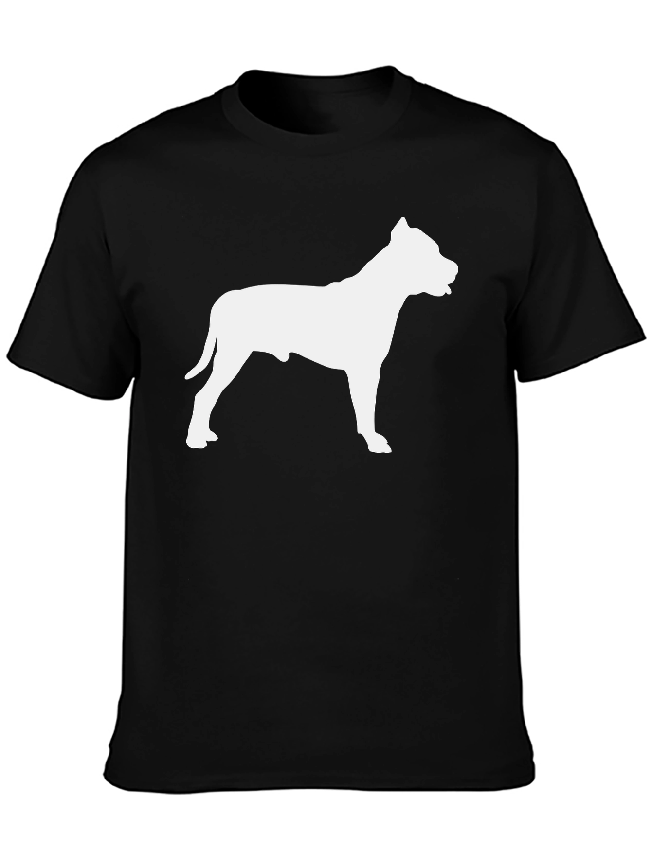 Pitbull Dog Silhouette Black T-Shirt