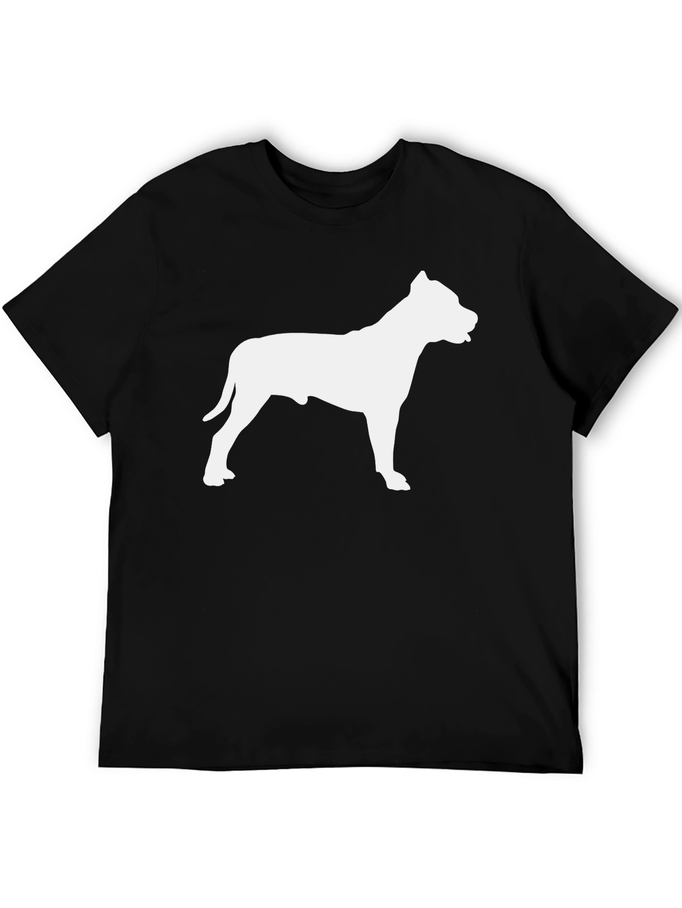 Pitbull Dog Silhouette Black T-Shirt