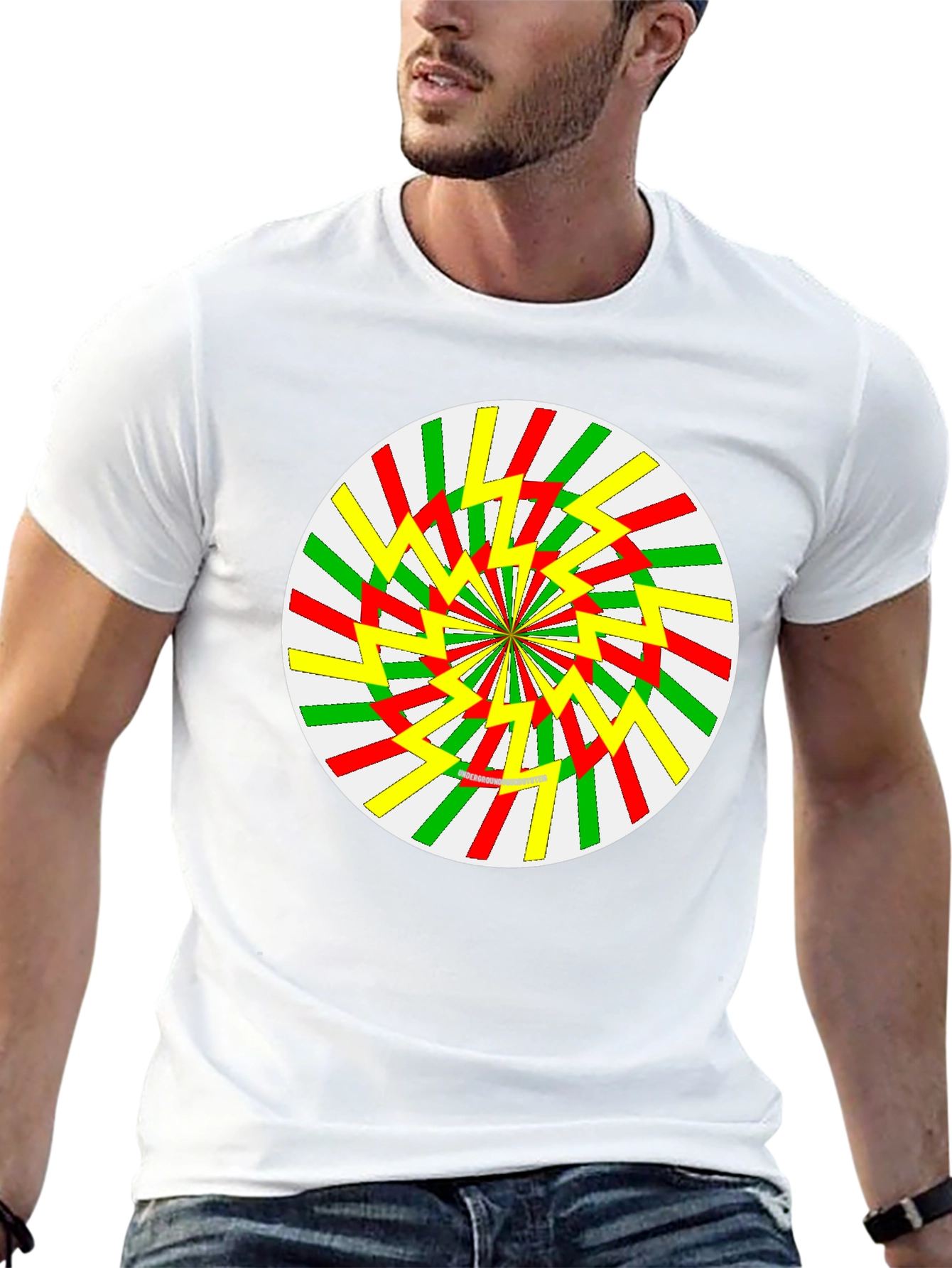 Retro Swirl Graphic Tee - Black