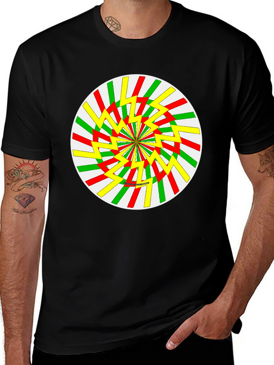 Retro Swirl Graphic Tee - Black