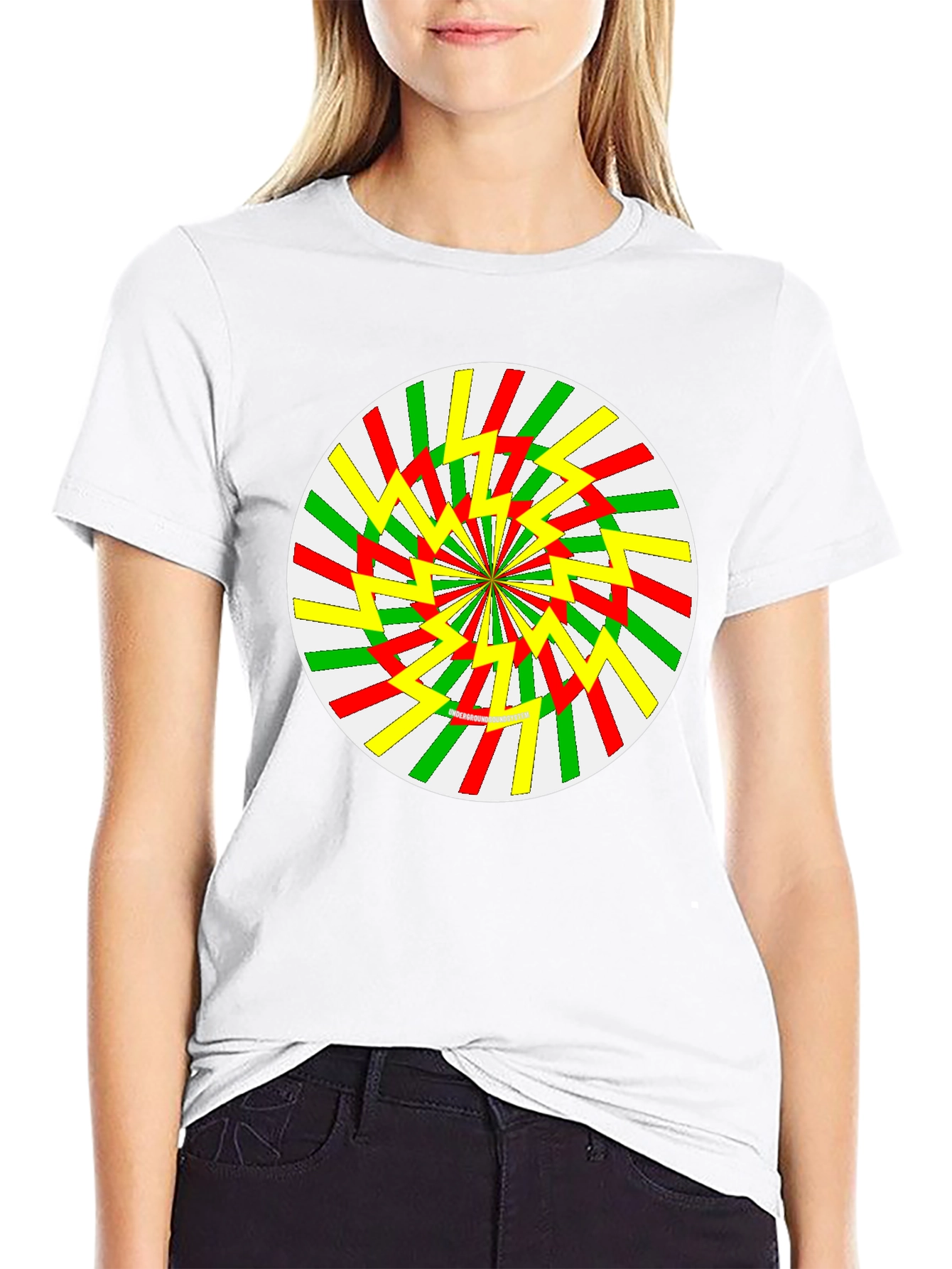 Retro Swirl Graphic Tee - Black