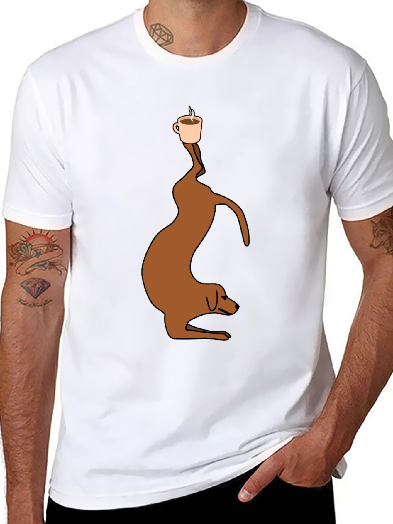 Coffee Balance Dog T-Shirt – Funny Dog Lover Tee