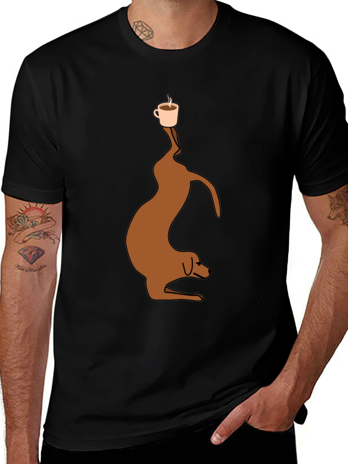 Coffee Balance Dog T-Shirt – Funny Dog Lover Tee