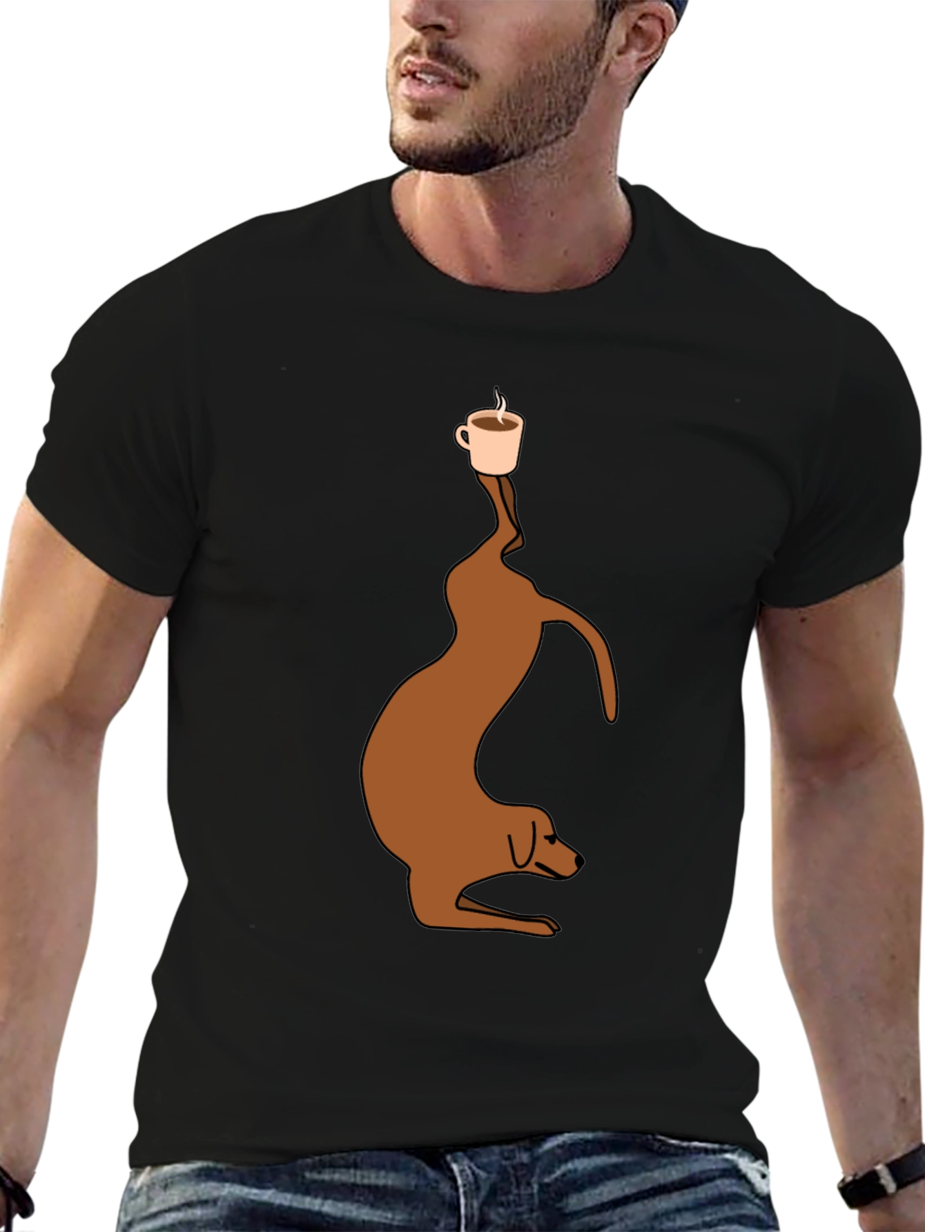 Coffee Balance Dog T-Shirt – Funny Dog Lover Tee