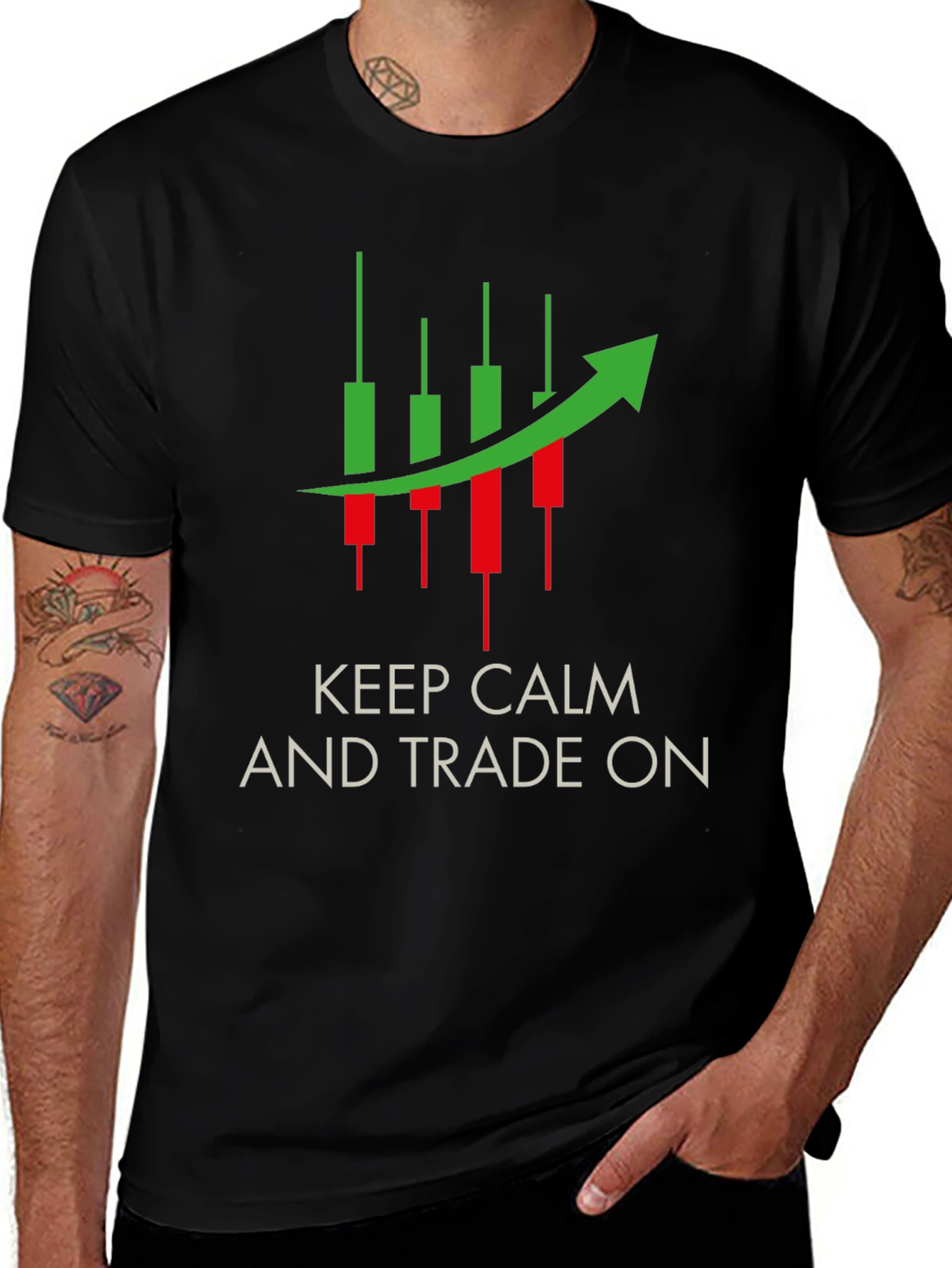Keep Calm and Trade On Black Tee