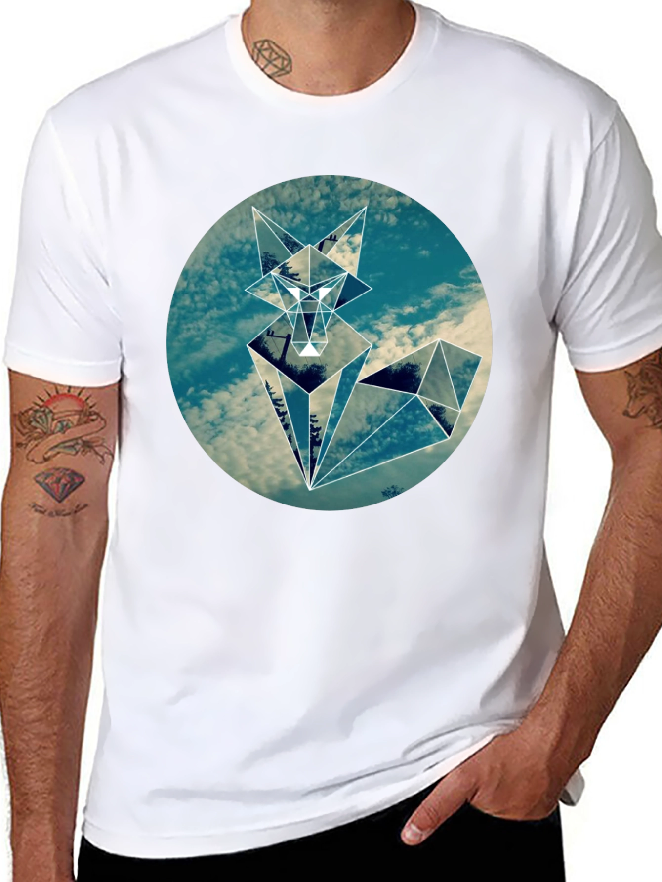 Geometric Fox T-Shirt - Urban Style