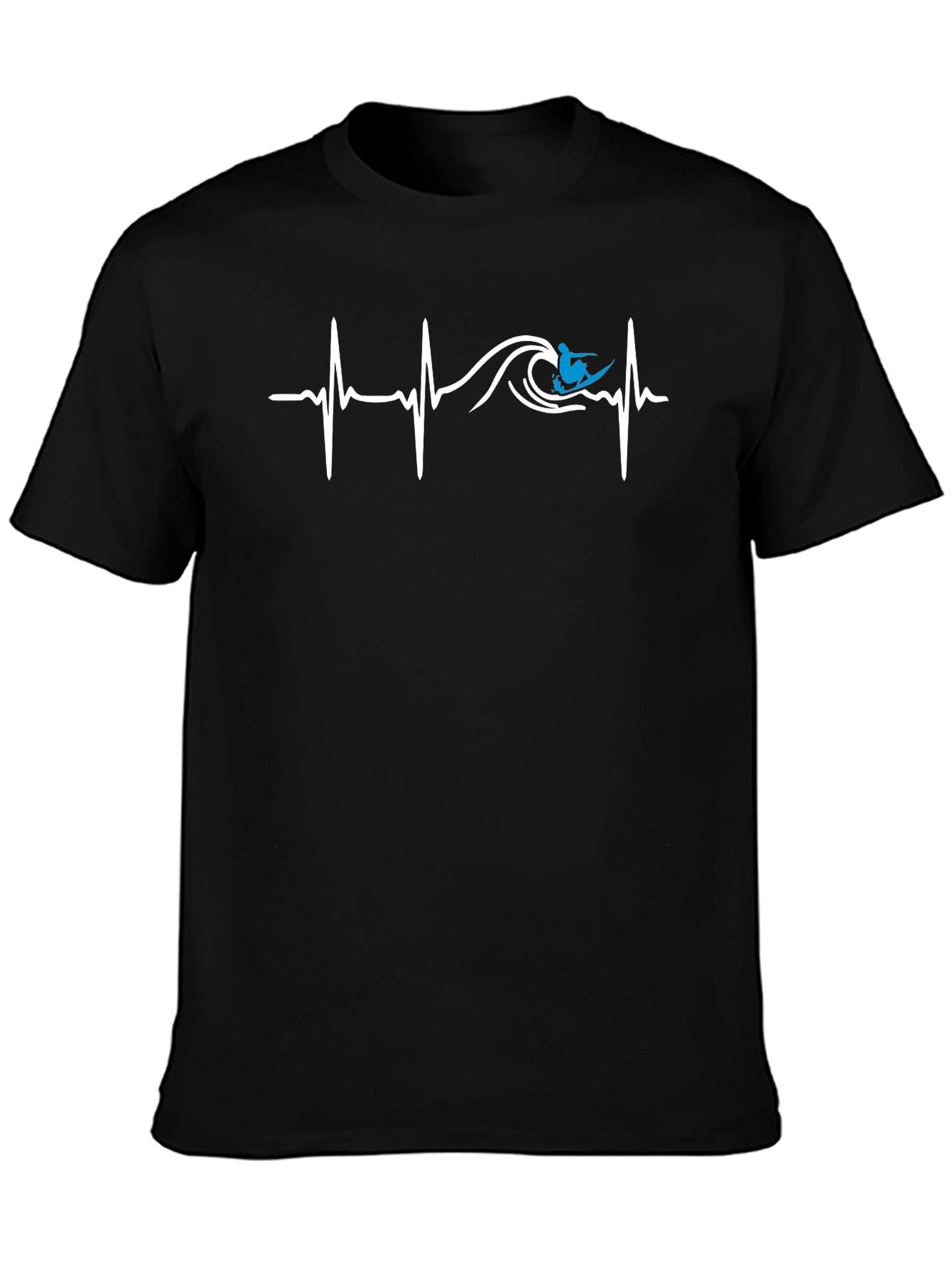 Surfer Heartbeat Graphic Tee - Black