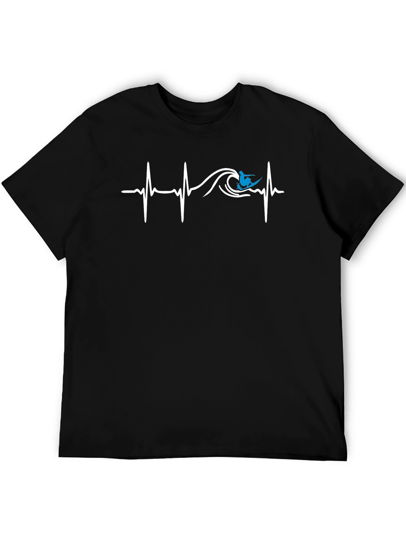 Surfer Heartbeat Graphic Tee - Black