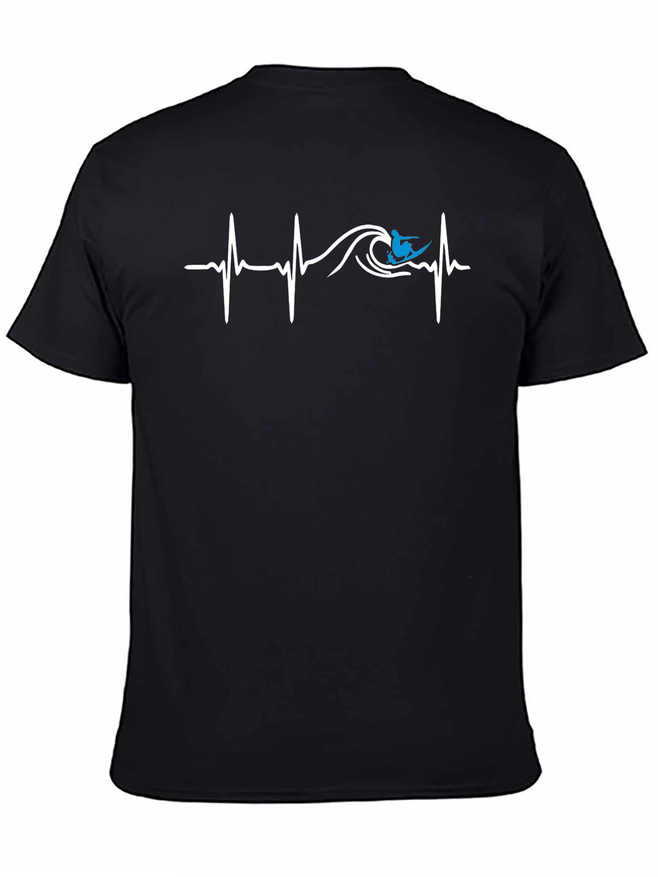 Surfer Heartbeat Graphic Tee - Black