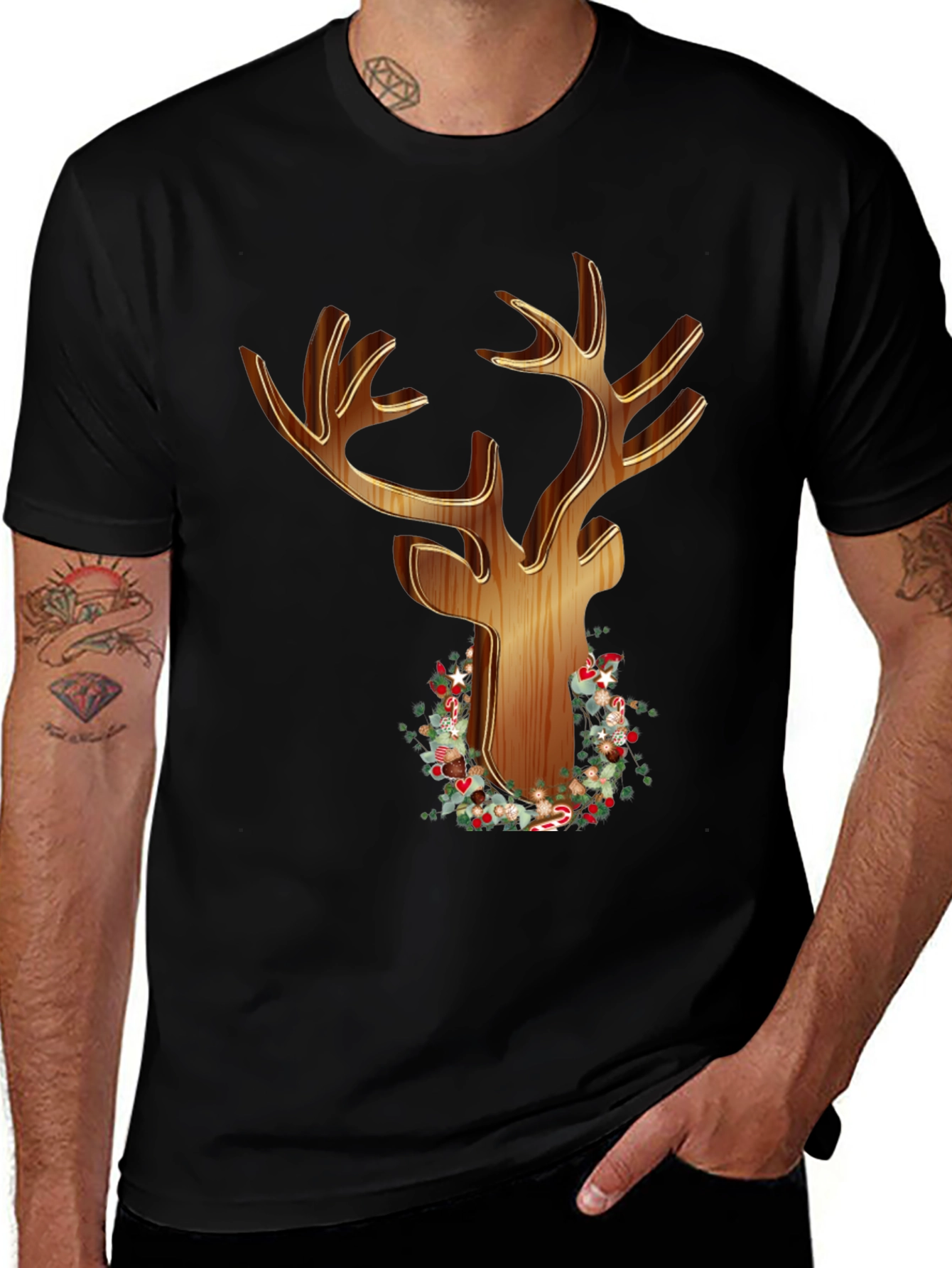 Christmas Reindeer Graphic T-Shirt