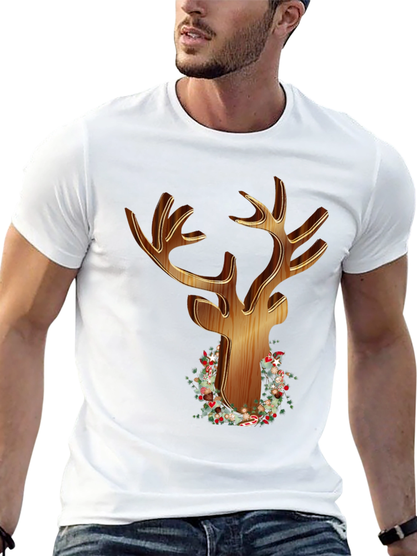Christmas Reindeer Graphic T-Shirt