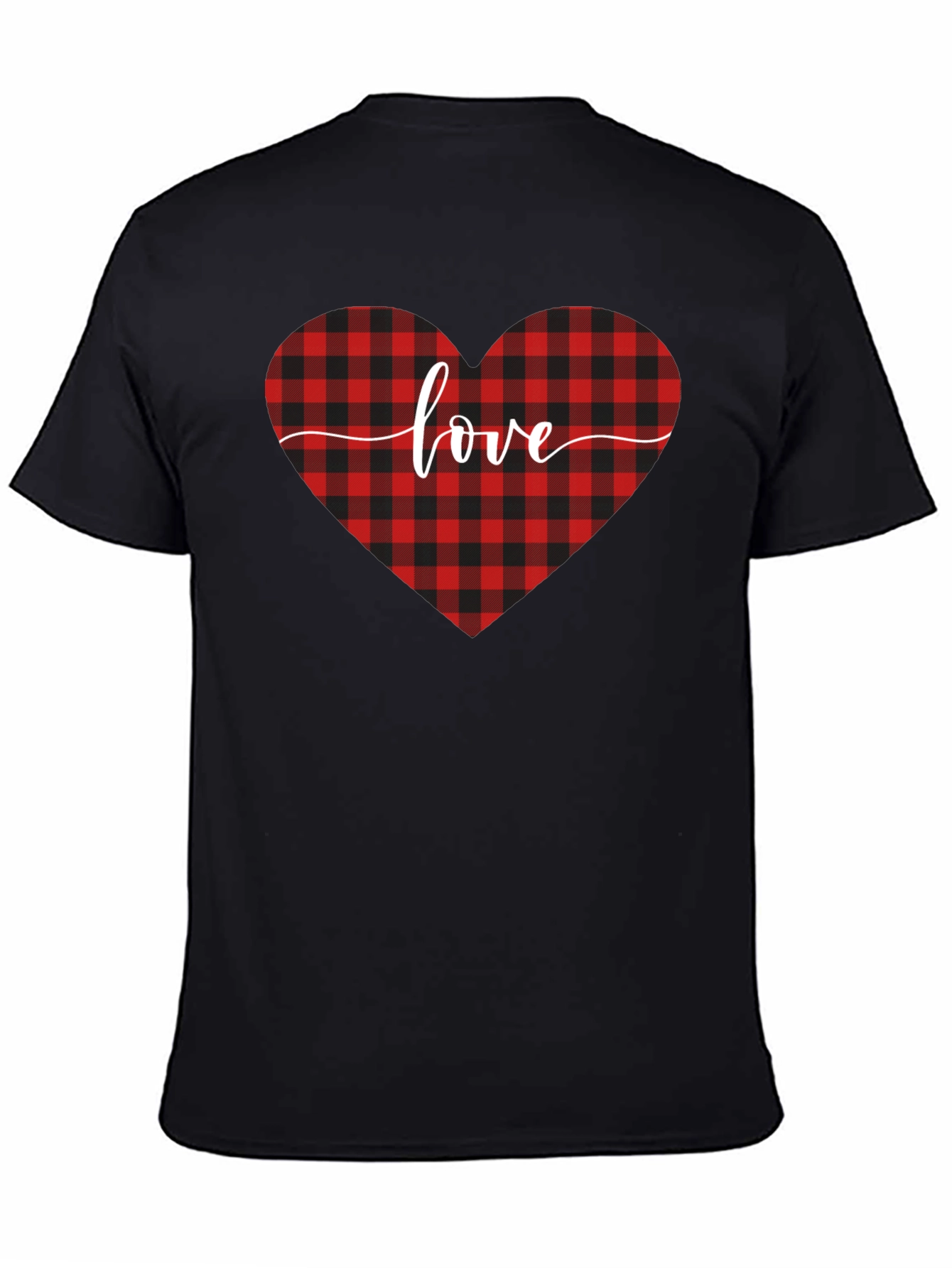 Buffalo Plaid Heart Love T-Shirt - Valentines Day Gift