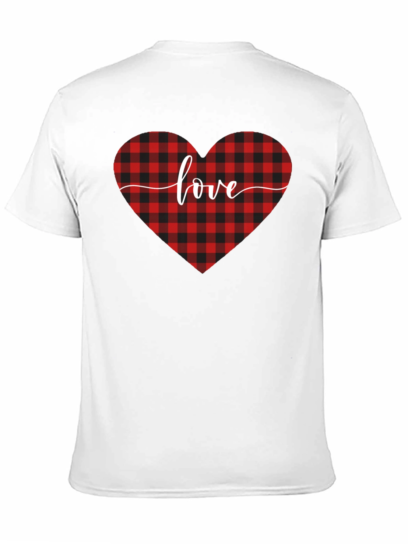 Buffalo Plaid Heart Love T-Shirt - Valentines Day Gift