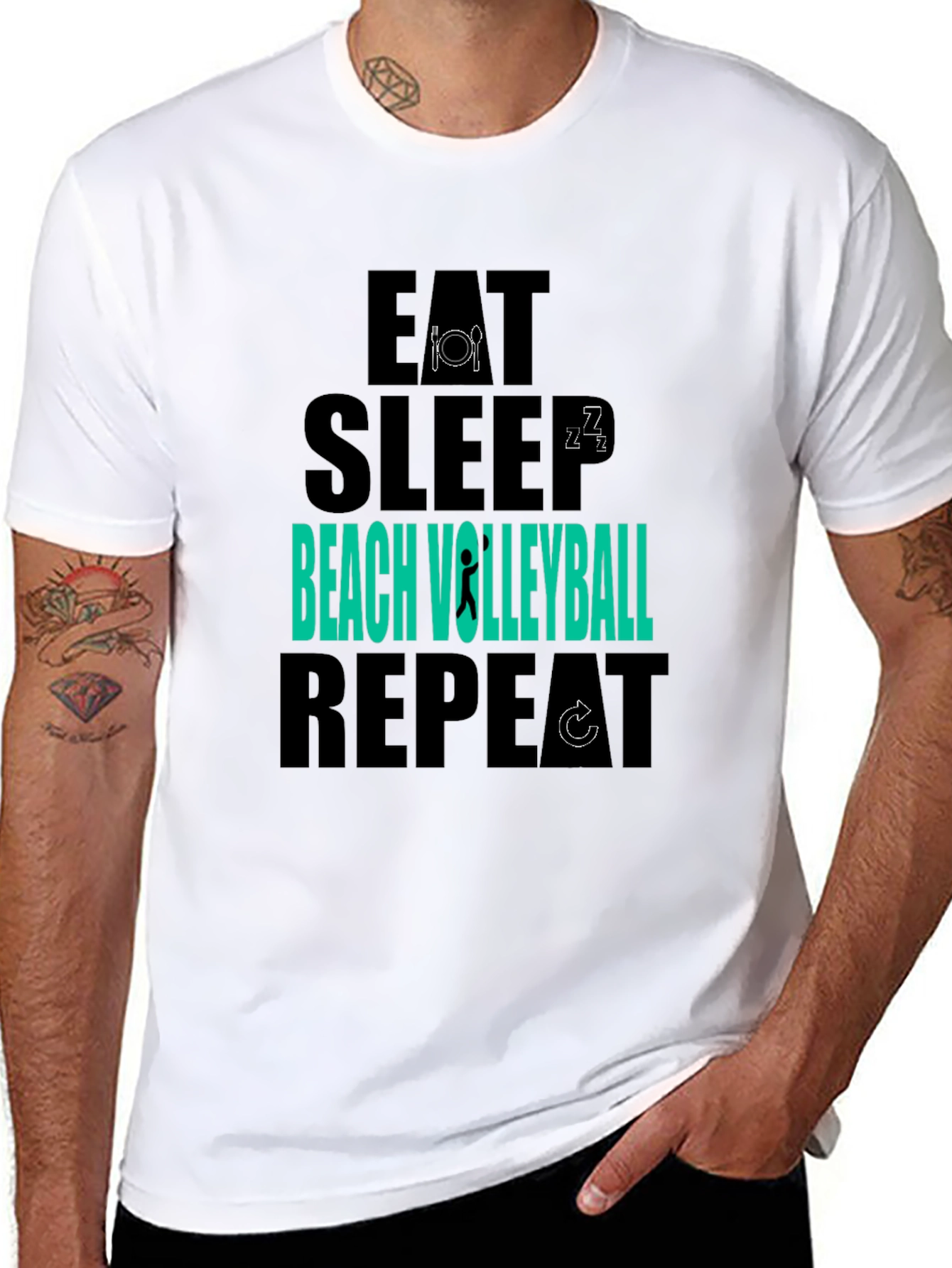 Eat Sleep Beach Volleyball Repeat T-Shirt
