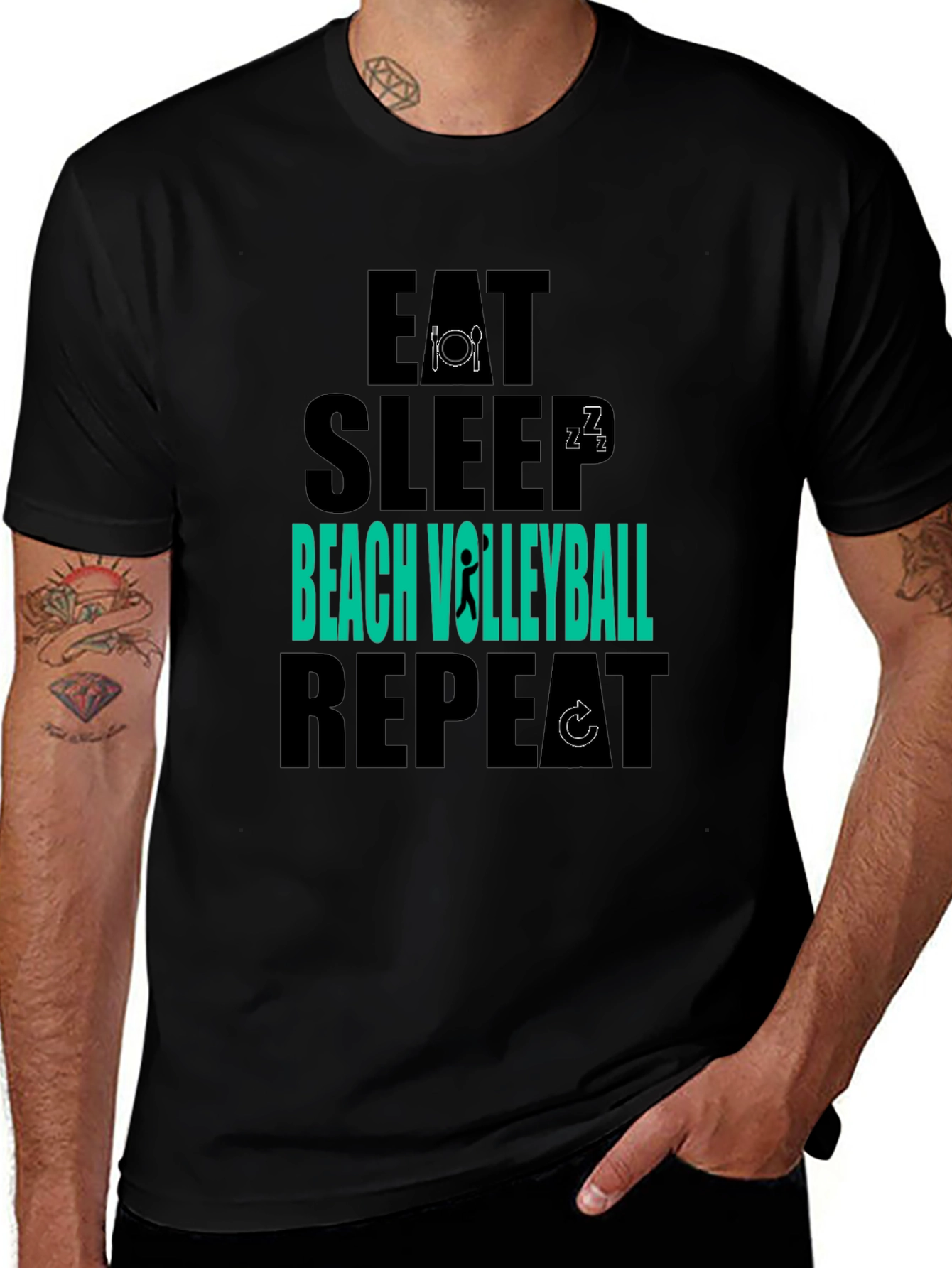 Eat Sleep Beach Volleyball Repeat T-Shirt