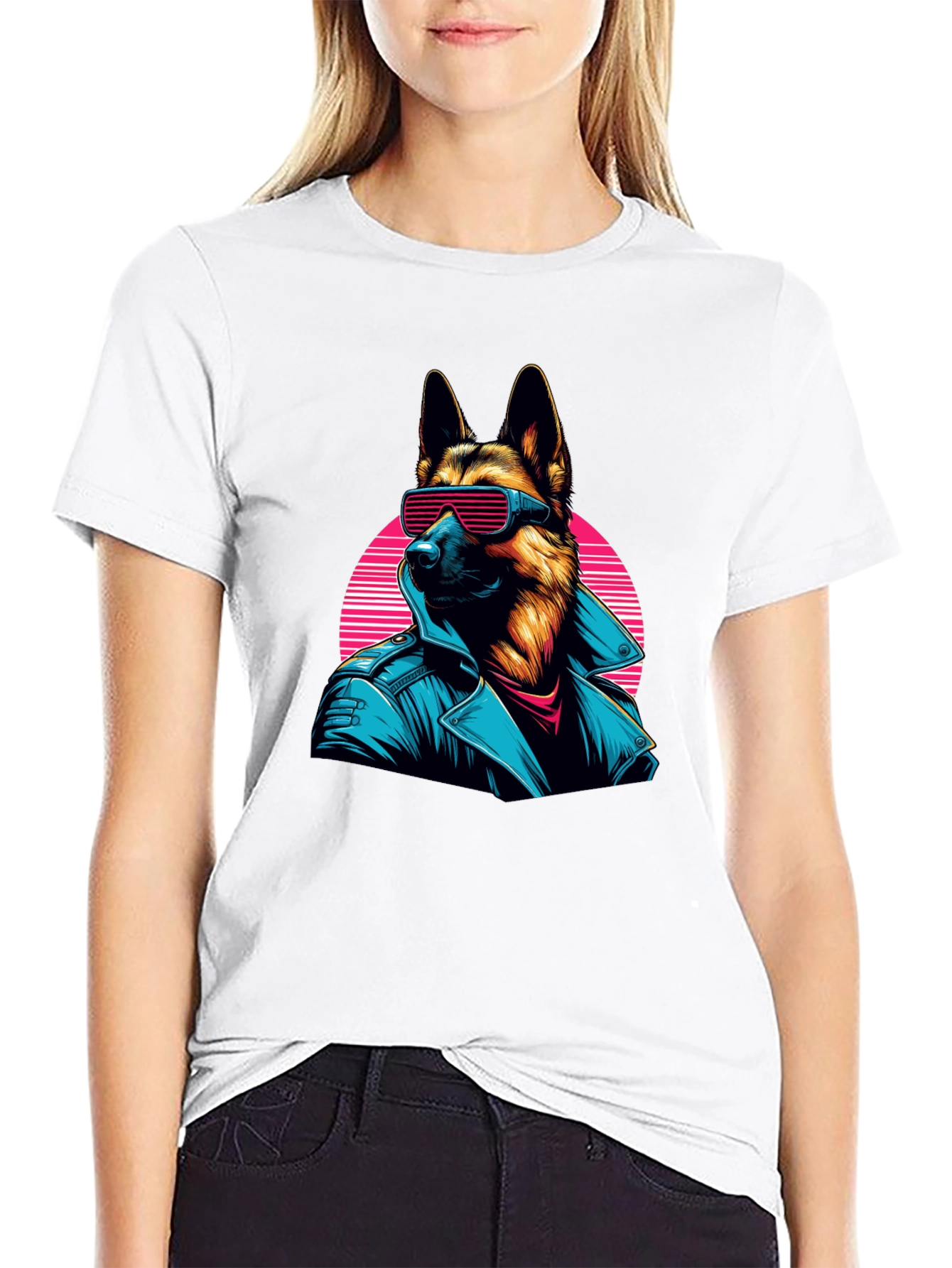 Retro German Shepherd Sunglasses T-Shirt – Cool Dog Lover Tee