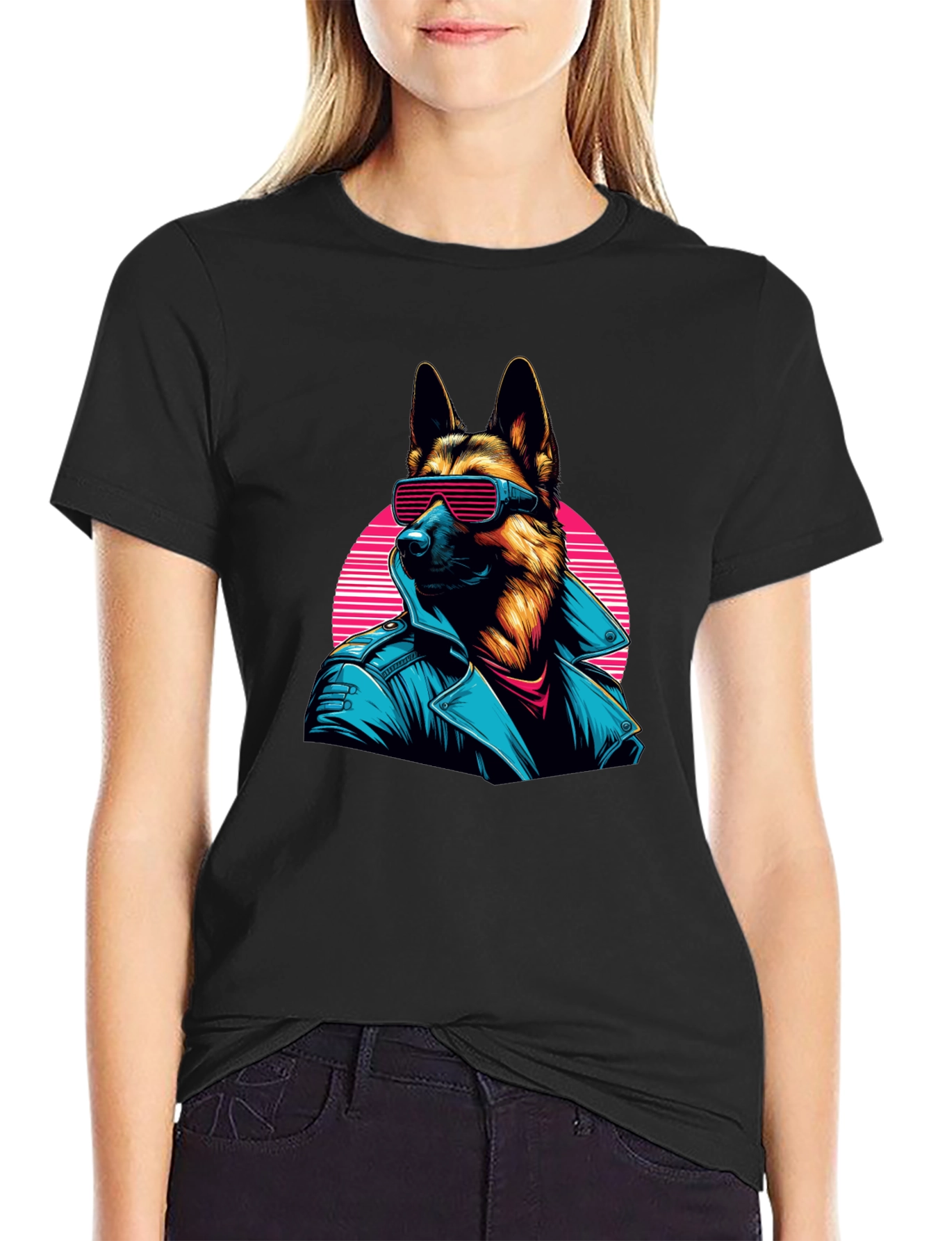 Retro German Shepherd Sunglasses T-Shirt – Cool Dog Lover Tee