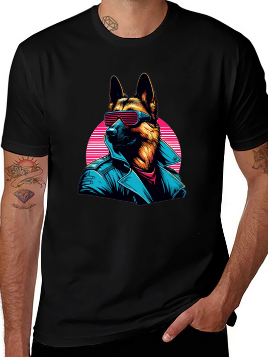 Retro German Shepherd Sunglasses T-Shirt – Cool Dog Lover Tee