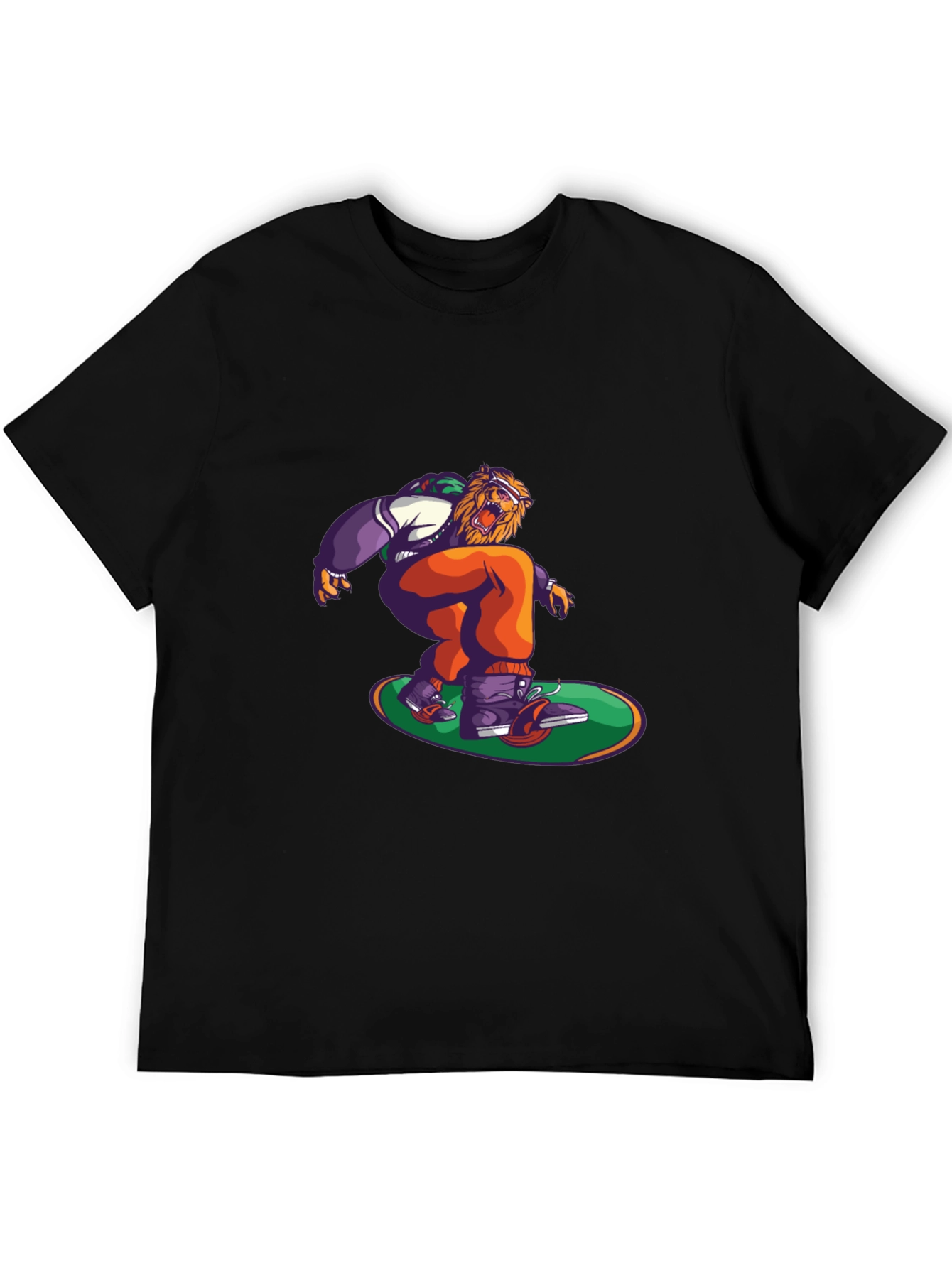 Lion Skateboarder Graphic T-Shirt