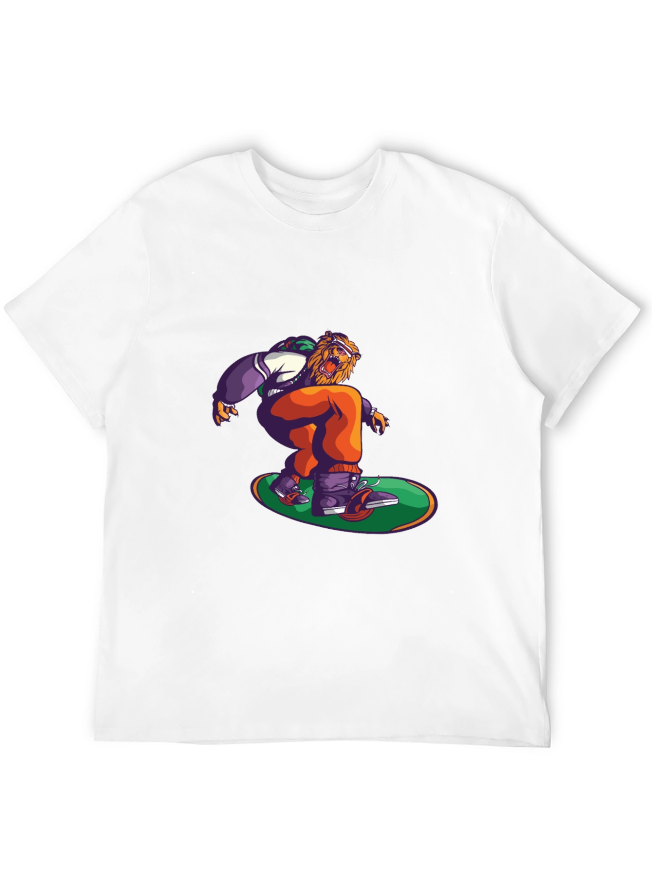 Lion Skateboarder Graphic T-Shirt