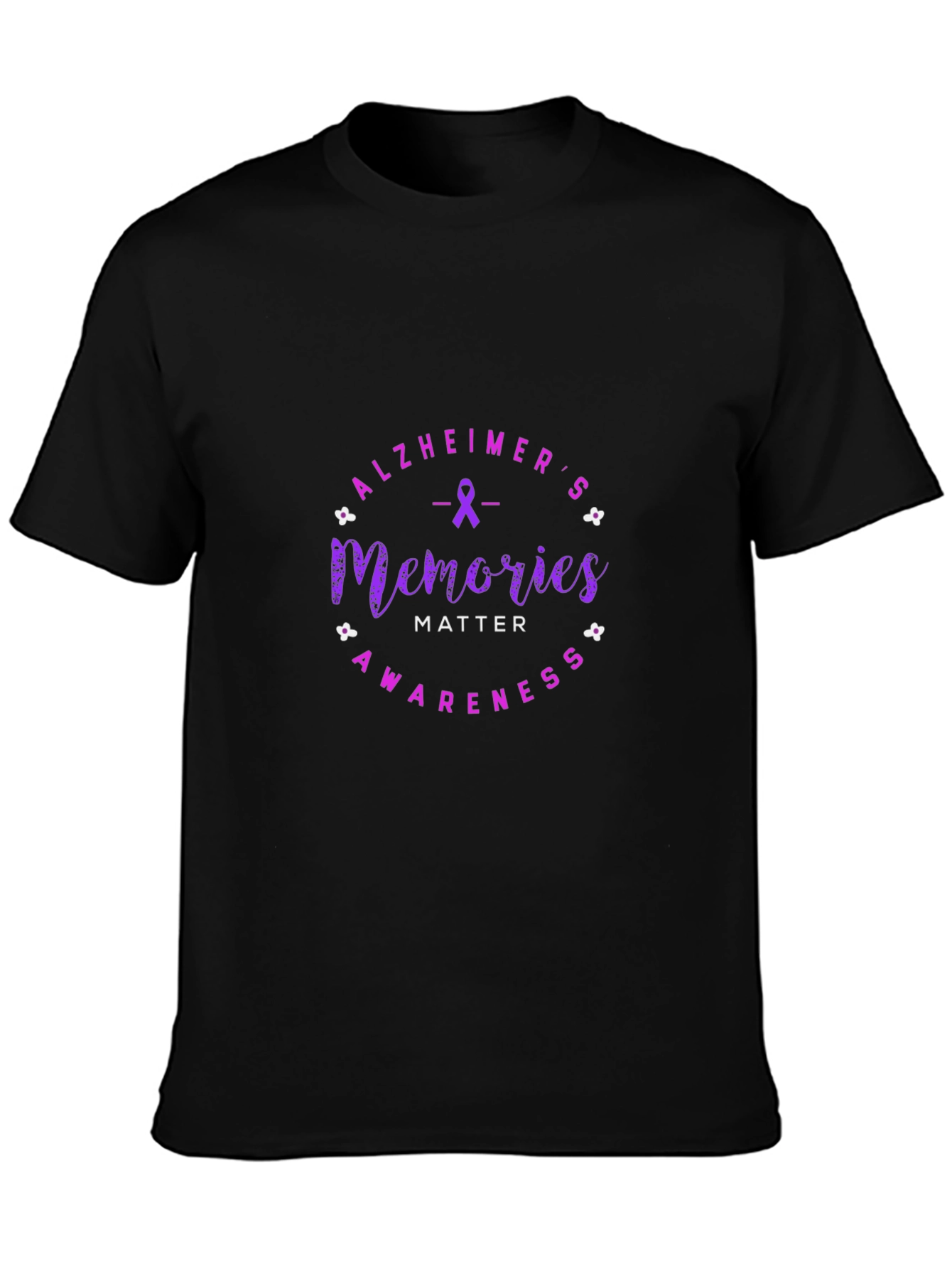 Alzheimers Awareness Memories Matter Black T-Shirt