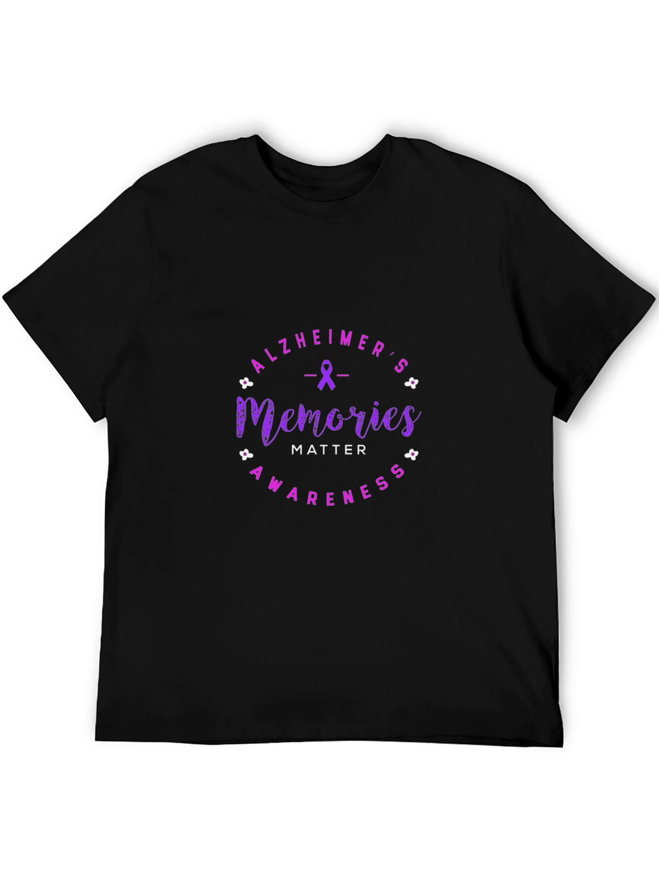 Alzheimers Awareness Memories Matter Black T-Shirt