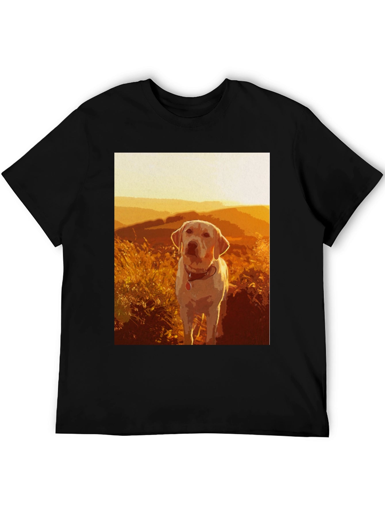 Labrador Sunset Graphic T-Shirt – Scenic Dog Lover Tee