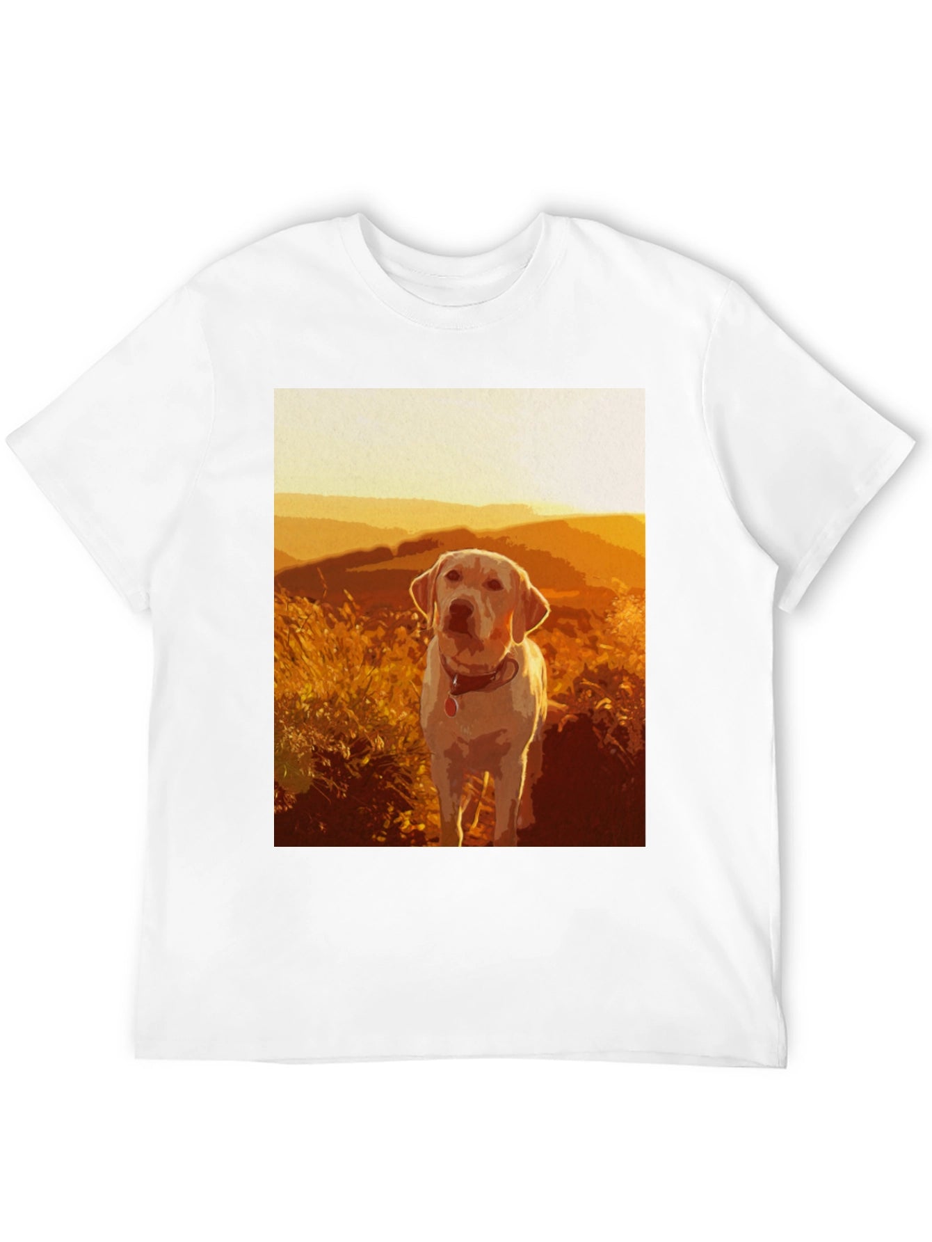 Labrador Sunset Graphic T-Shirt – Scenic Dog Lover Tee